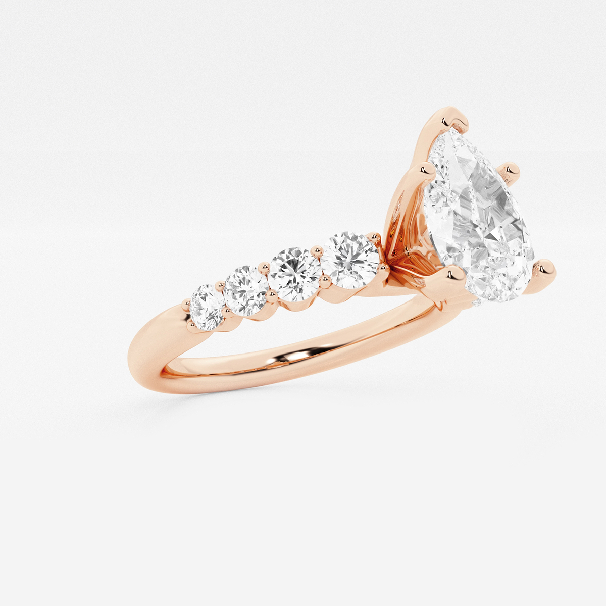 Additional Image 1 for  2 ctw Pear Lab Grown Diamond Graduated Engagement Ring