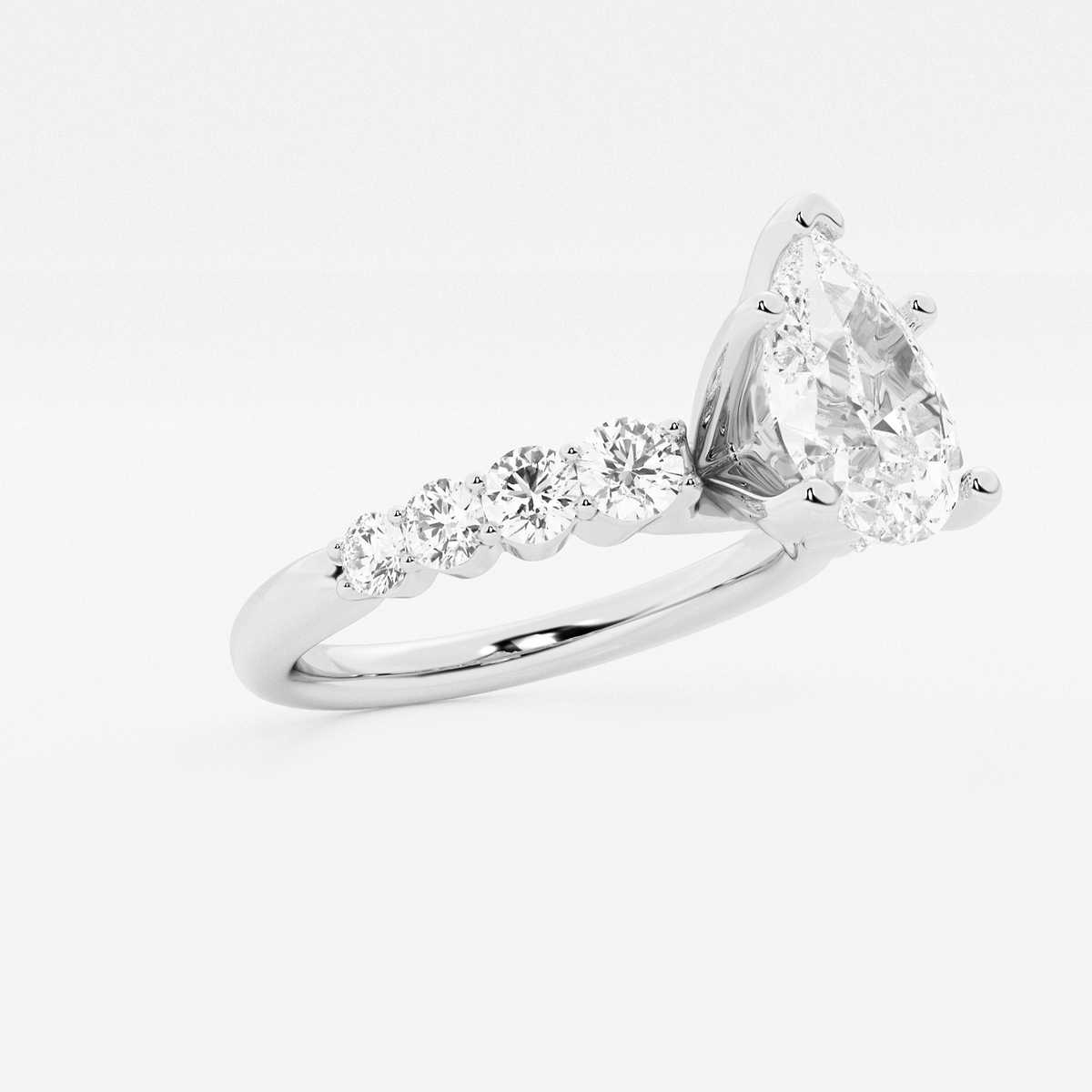 Additional Image 1 for  2 ctw Pear Lab Grown Diamond Graduated Engagement Ring