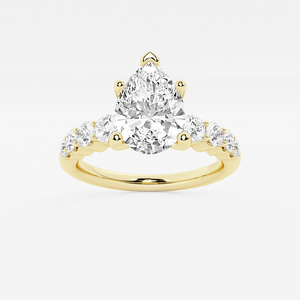 2 ctw Pear Lab Grown Diamond Graduated Engagement Ring
