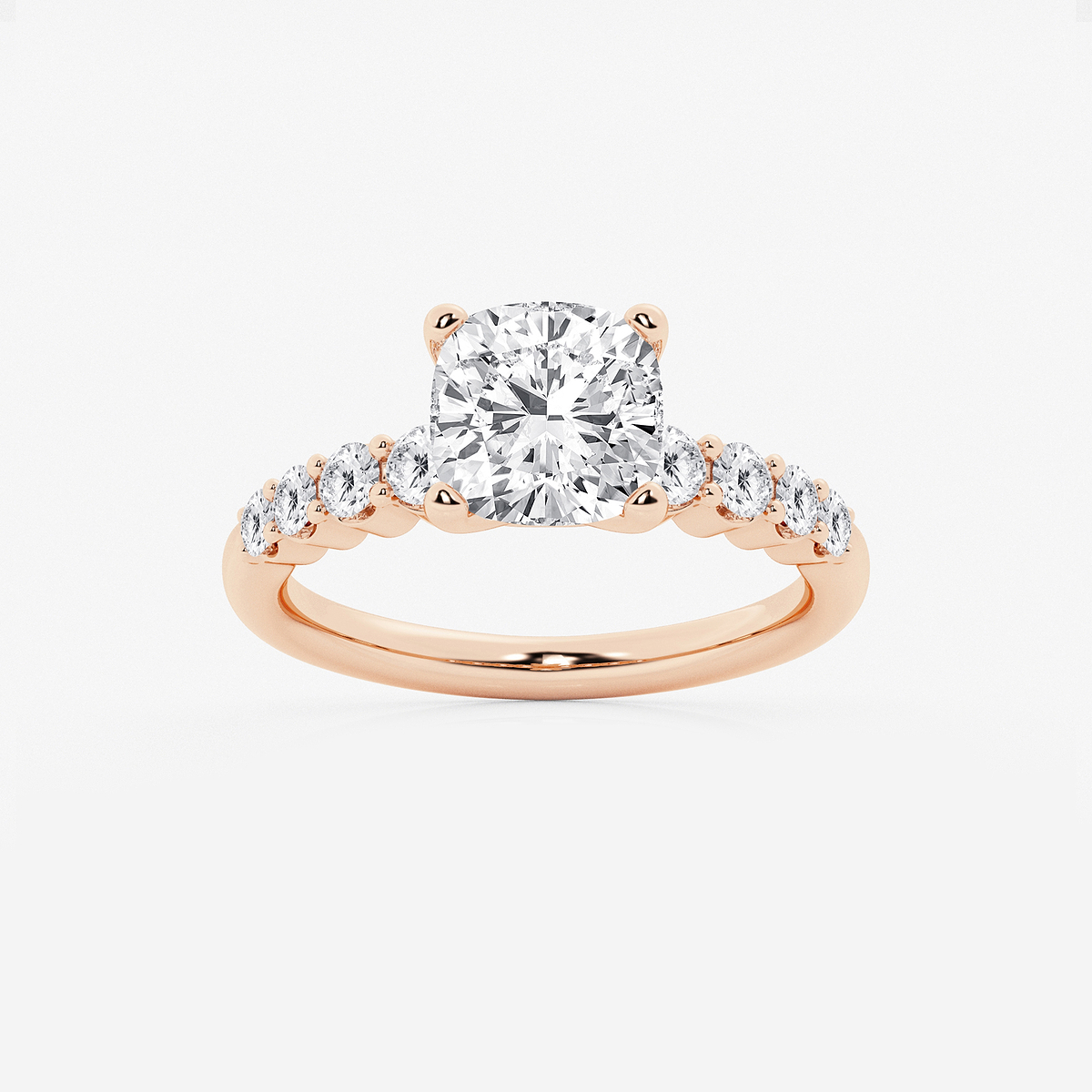 3 ctw Pear Lab Grown Diamond Graduated Engagement Ring