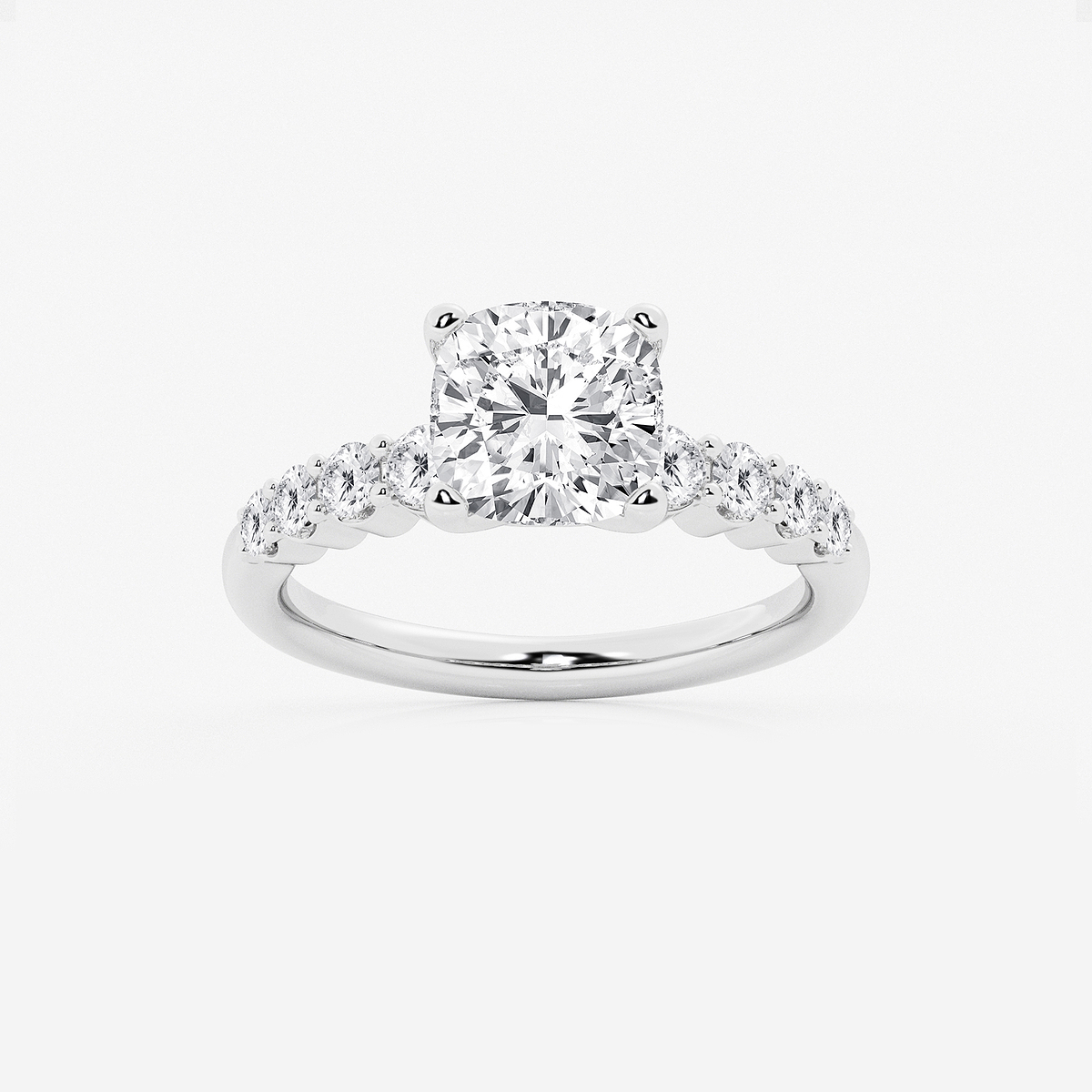 3 ctw Pear Lab Grown Diamond Graduated Engagement Ring