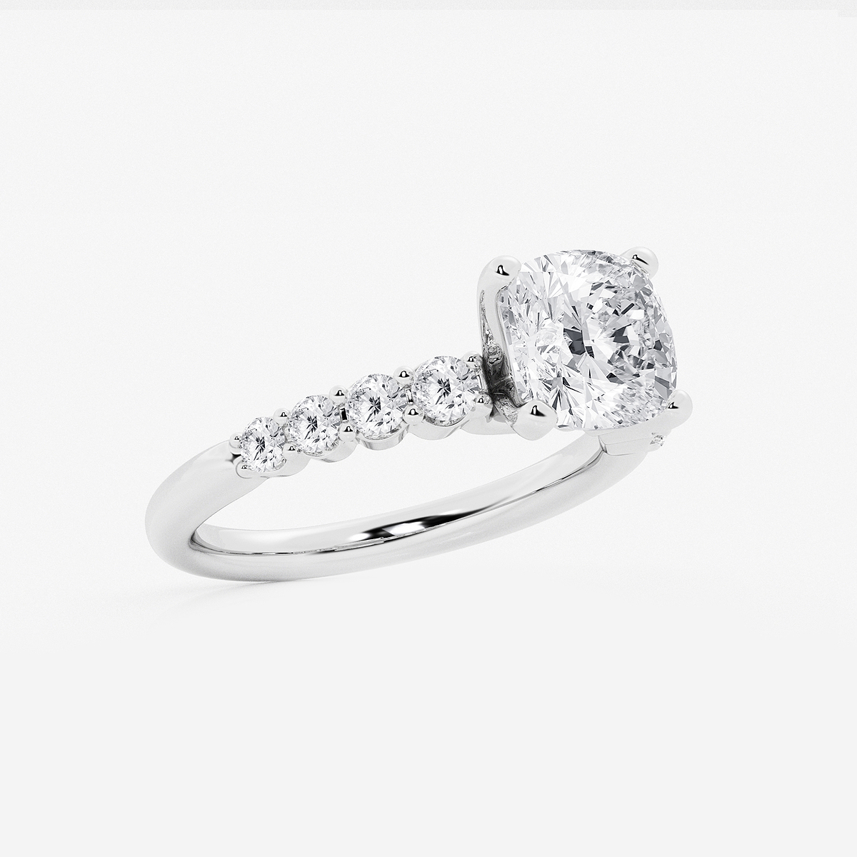 Additional Image 1 for  3 ctw Pear Lab Grown Diamond Graduated Engagement Ring