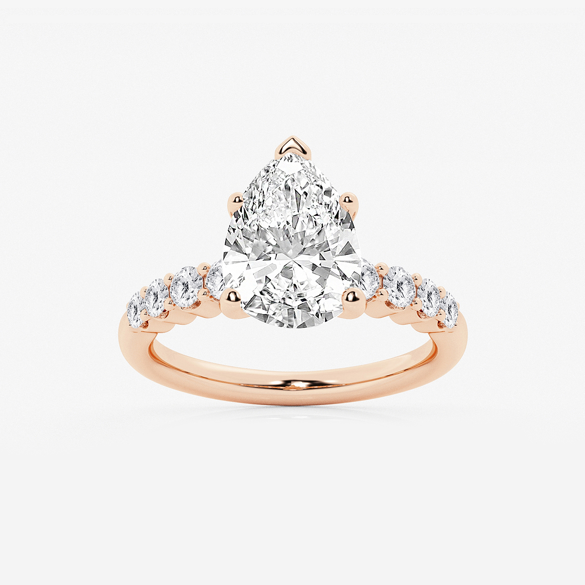 4 2/3 ctw Pear Lab Grown Diamond Graduated Engagement Ring