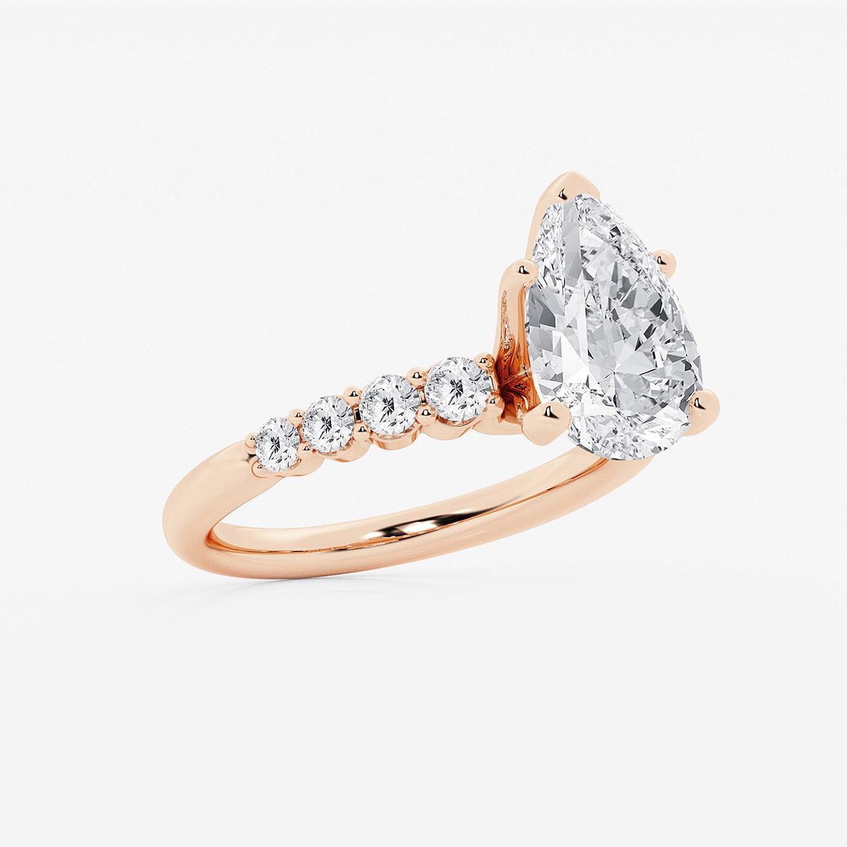 Additional Image 1 for  4 2/3 ctw Pear Lab Grown Diamond Graduated Engagement Ring