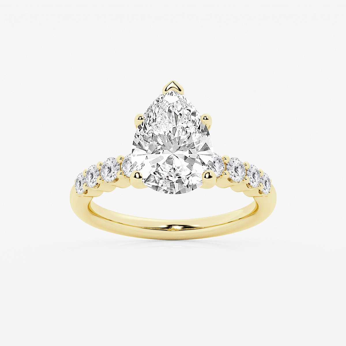 3 1/2 ctw Pear Lab Grown Diamond Graduated Engagement Ring
