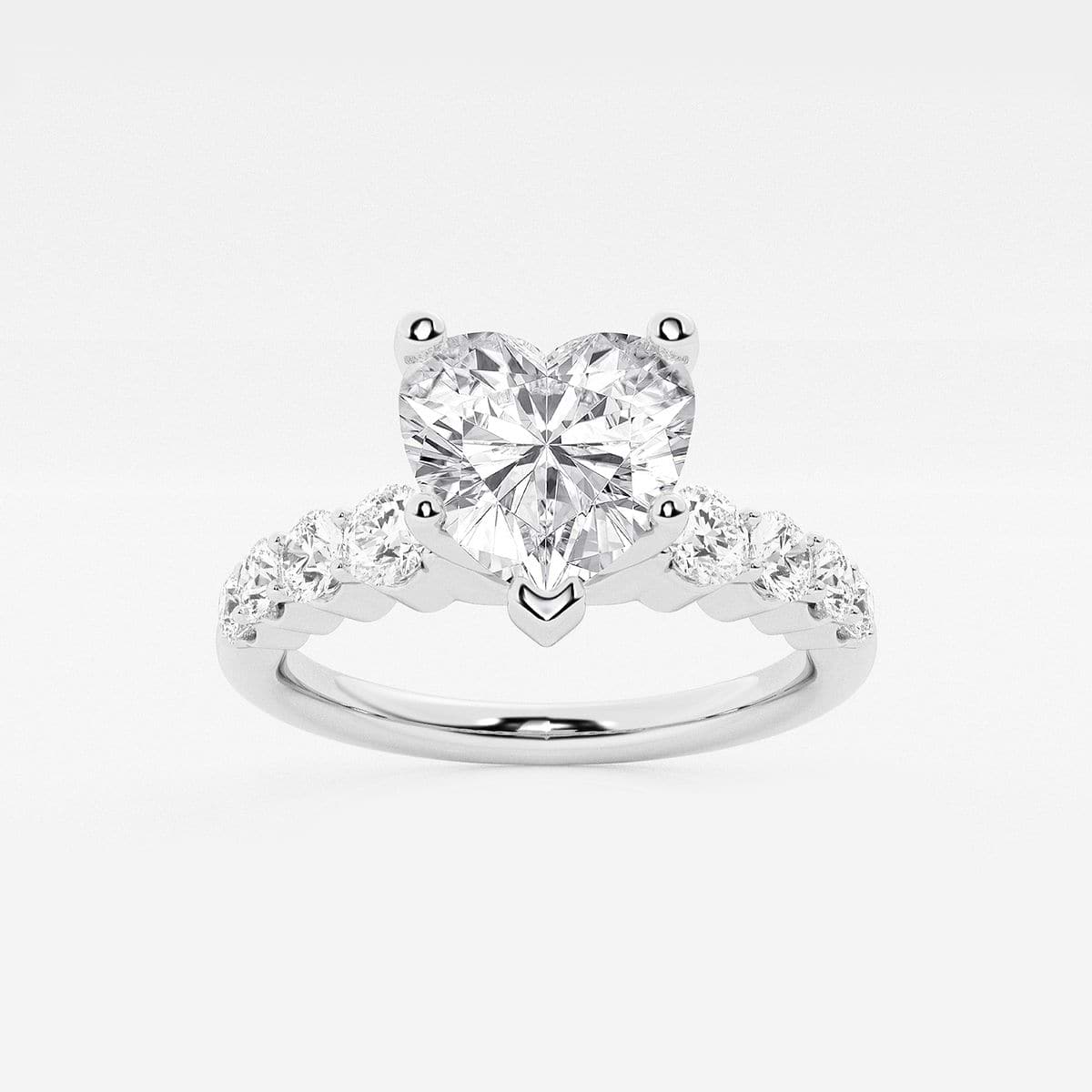 2 ctw Heart Lab Grown Diamond Graduated Engagement Ring