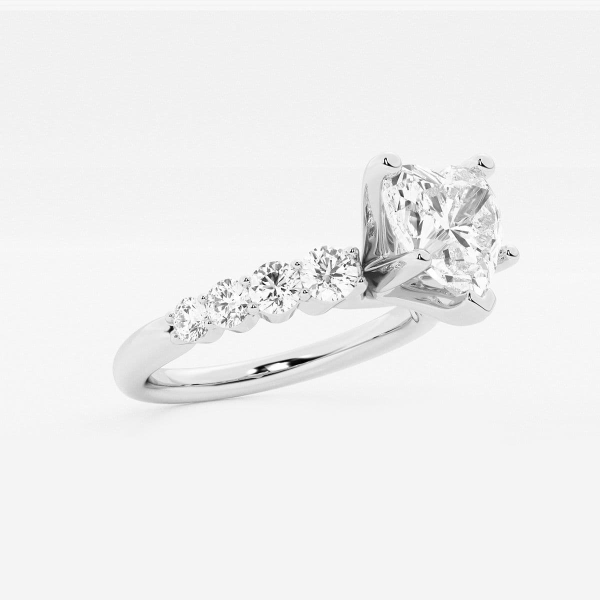 Additional Image 1 for  2 ctw Heart Lab Grown Diamond Graduated Engagement Ring