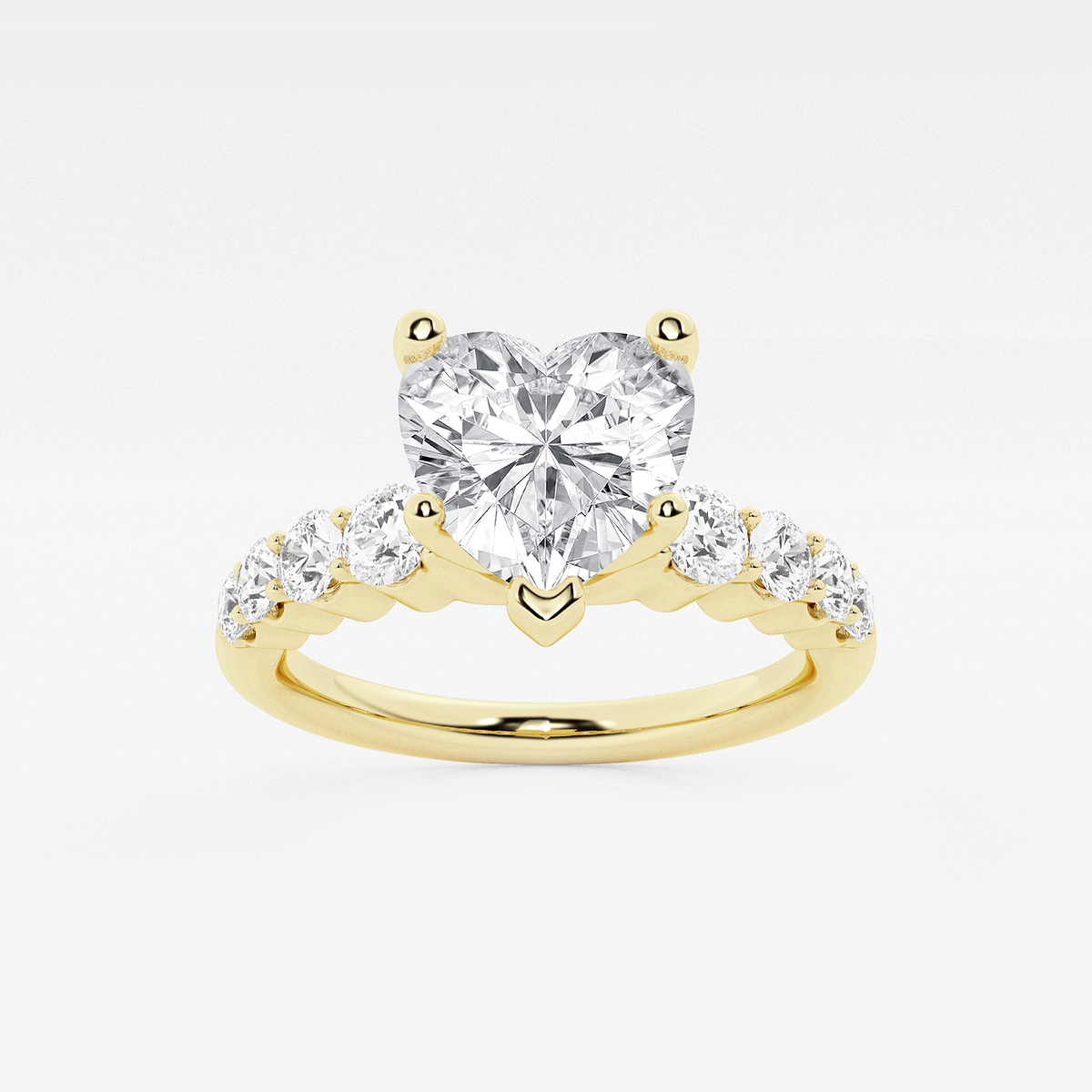 2 ctw Heart Lab Grown Diamond Graduated Engagement Ring