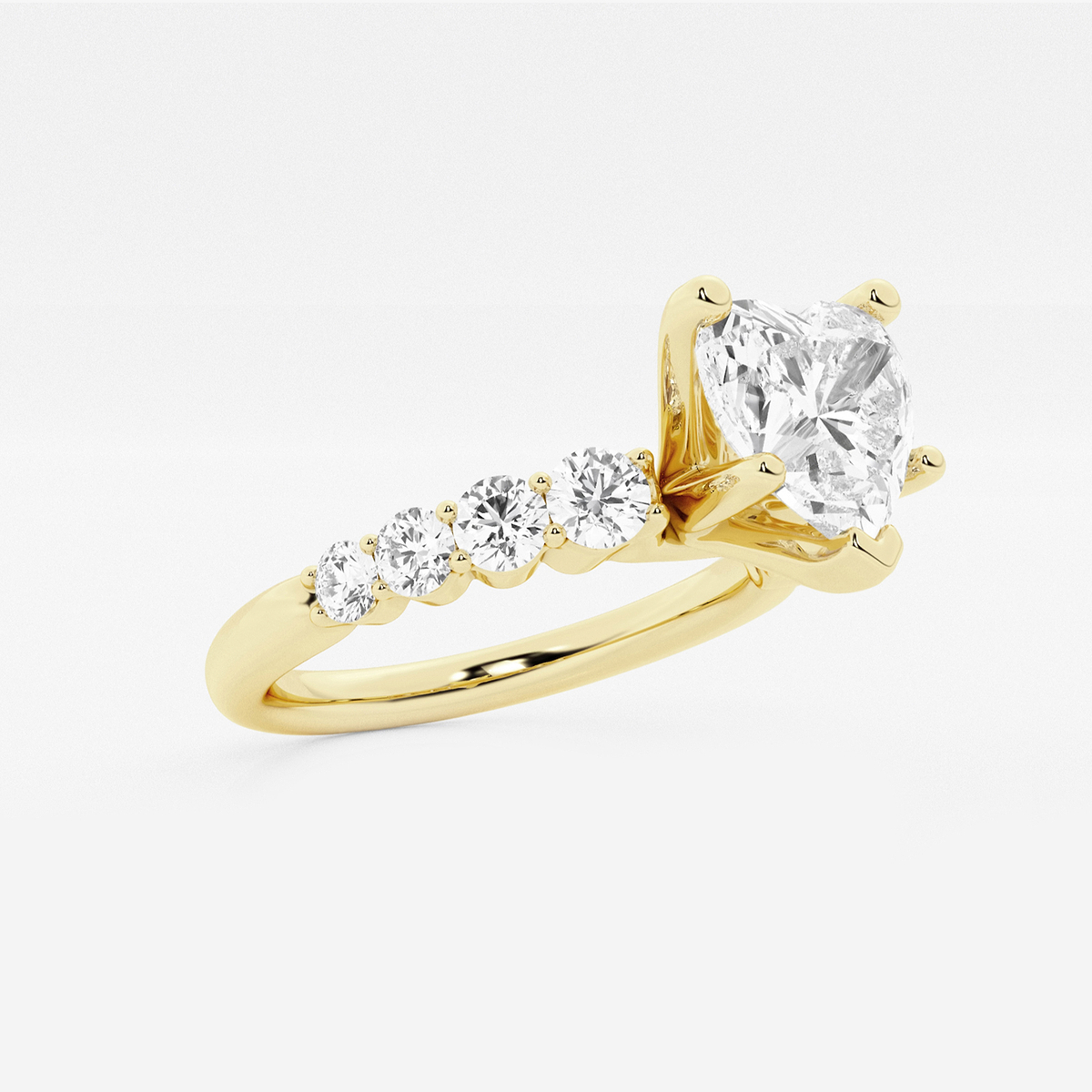 Additional Image 1 for  2 ctw Heart Lab Grown Diamond Graduated Engagement Ring