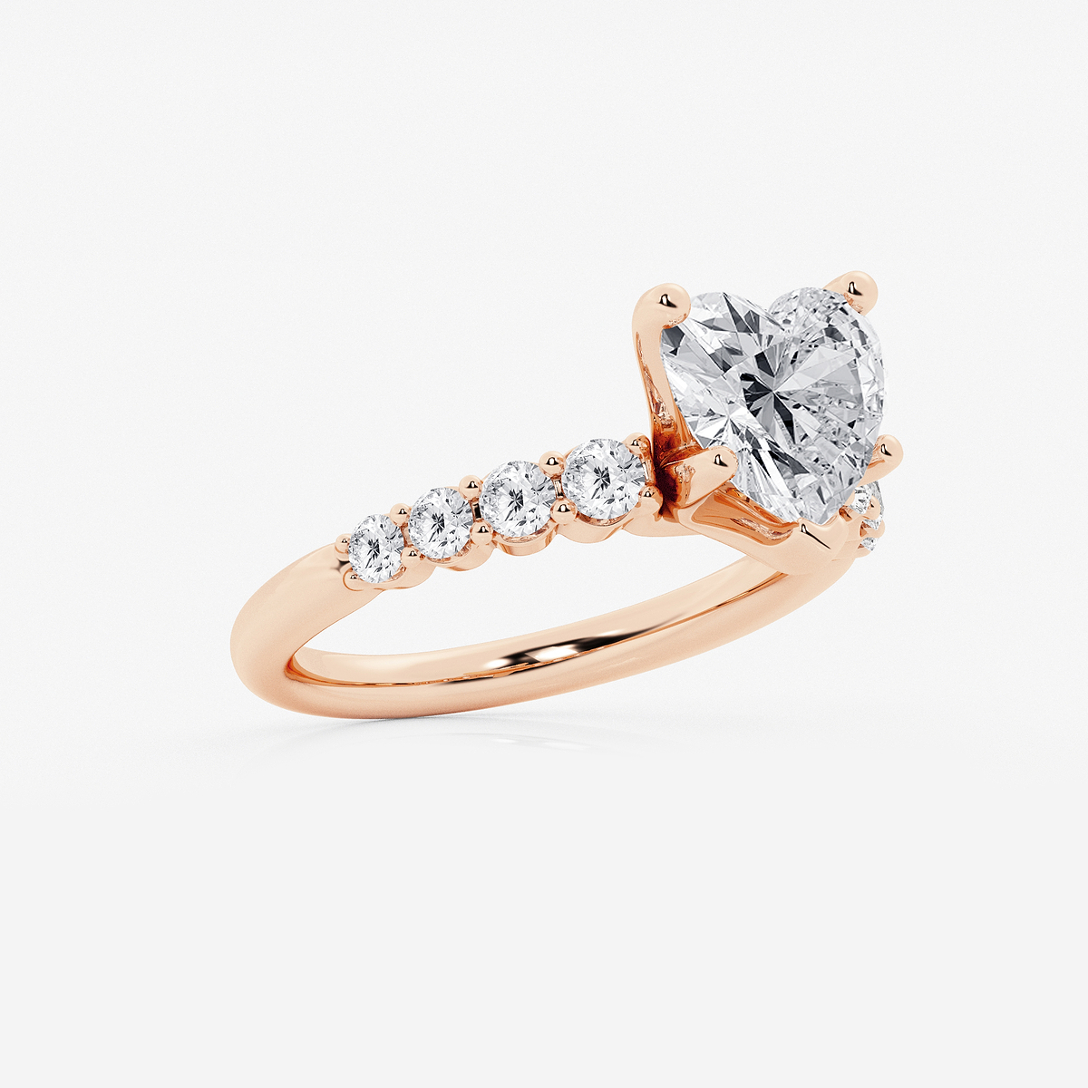 Additional Image 1 for  3 ctw Heart Lab Grown Diamond Graduated Engagement Ring