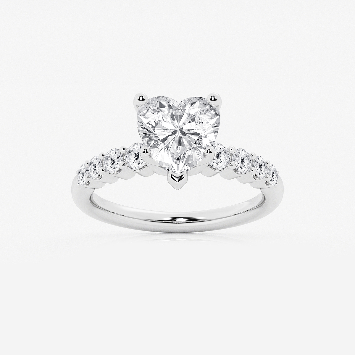 3 ctw Heart Lab Grown Diamond Graduated Engagement Ring