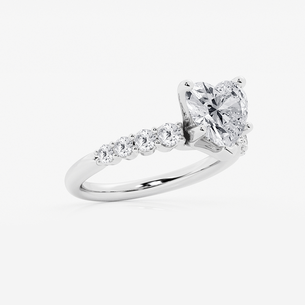 Additional Image 1 for  3 ctw Heart Lab Grown Diamond Graduated Engagement Ring
