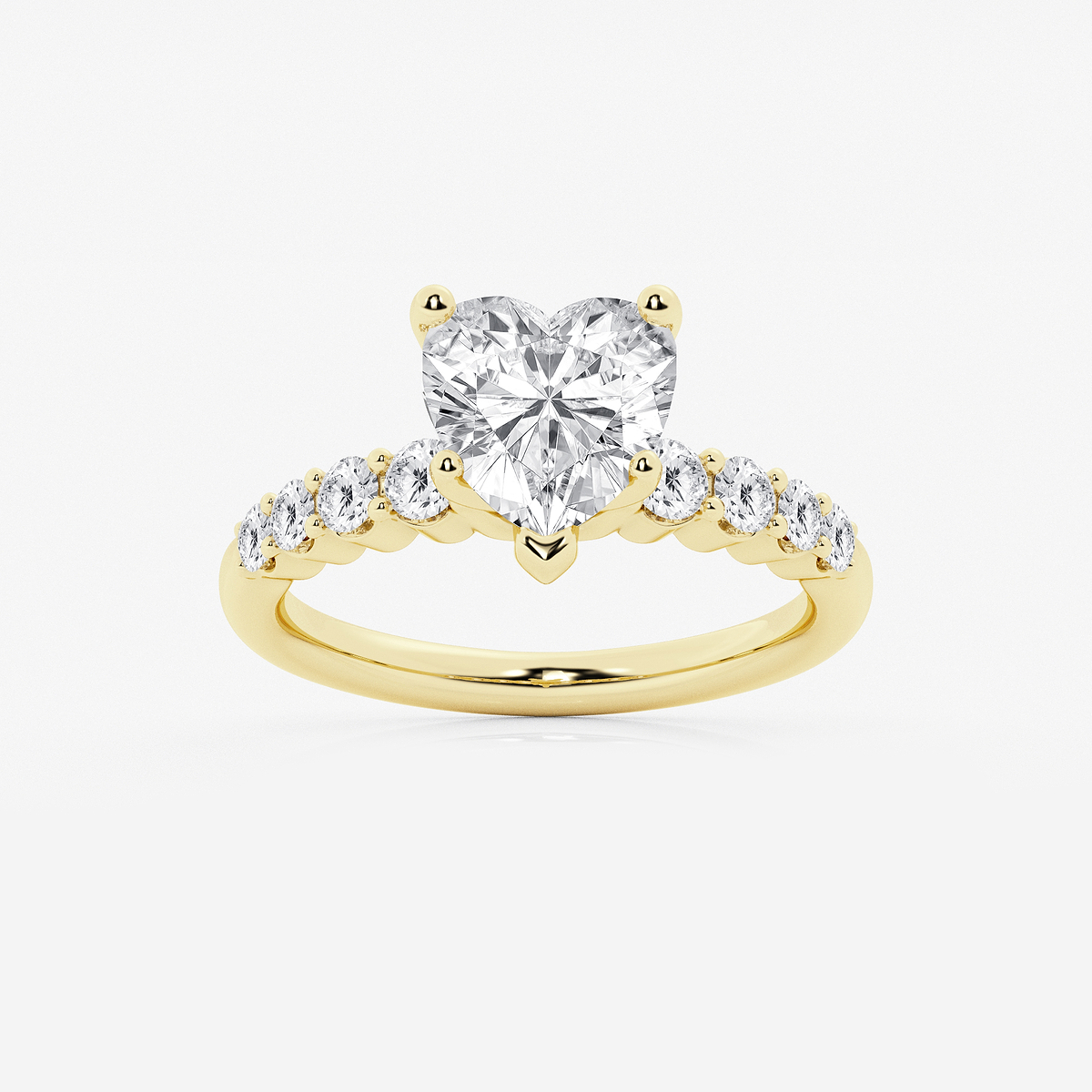 3 ctw Heart Lab Grown Diamond Graduated Engagement Ring