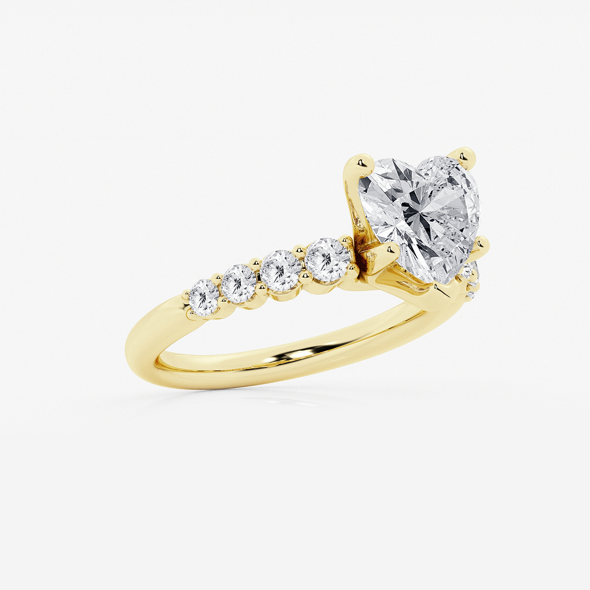 Additional Image 1 for  3 ctw Heart Lab Grown Diamond Graduated Engagement Ring