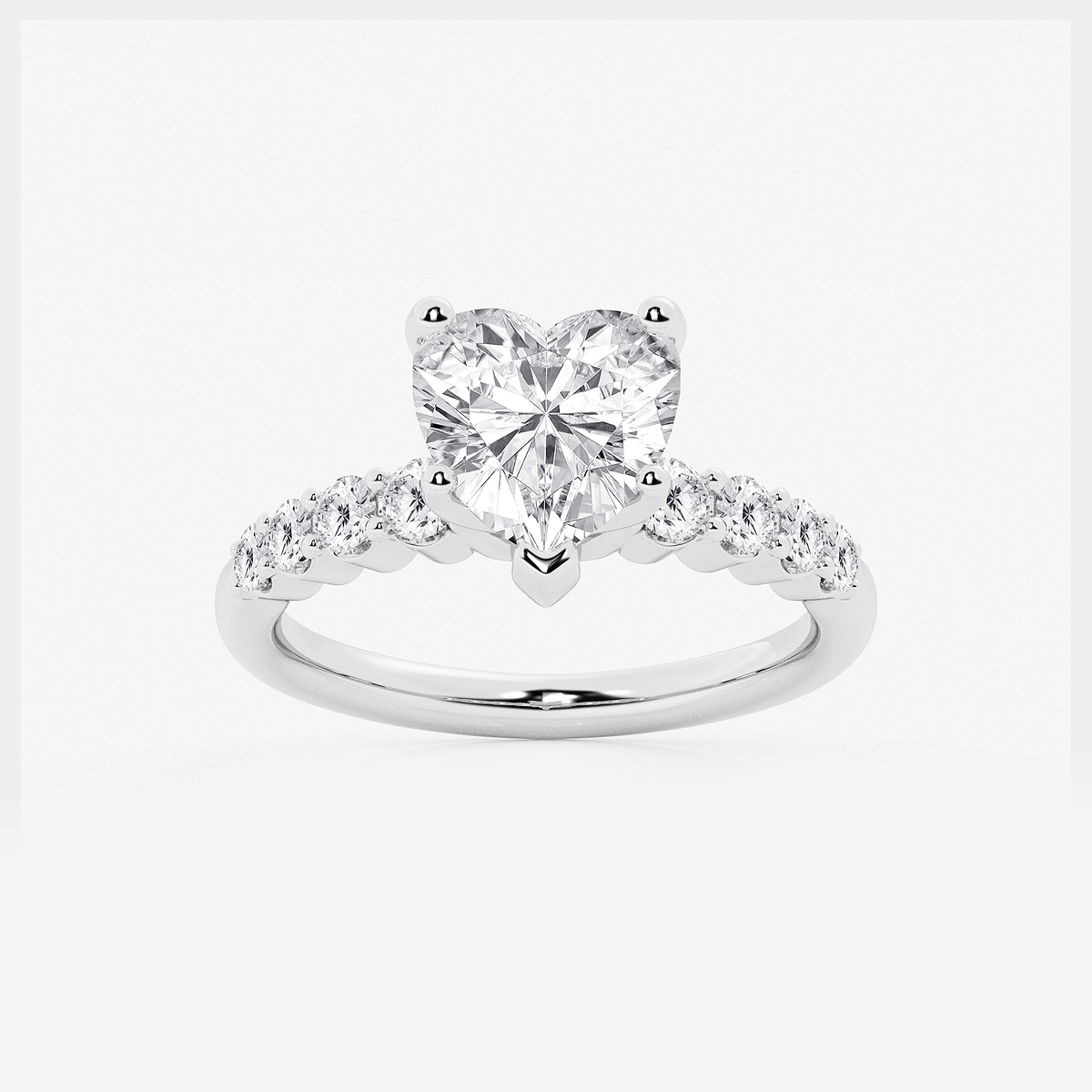 3 1/2 ctw Heart Lab Grown Diamond Graduated Engagement Ring