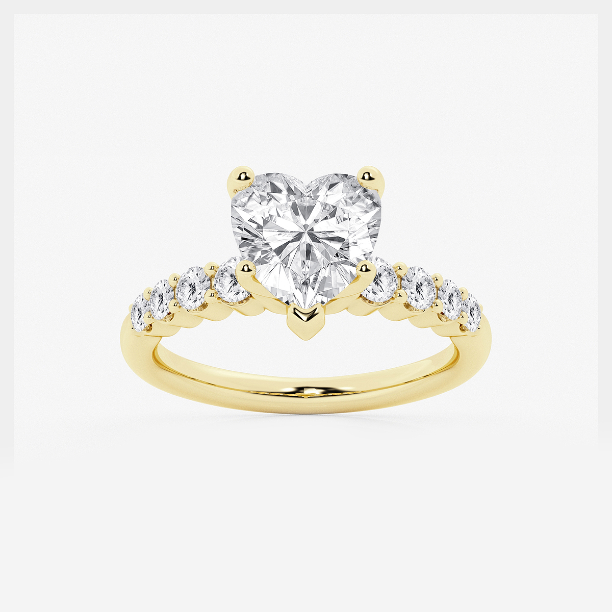 3 1/2 ctw Heart Lab Grown Diamond Graduated Engagement Ring