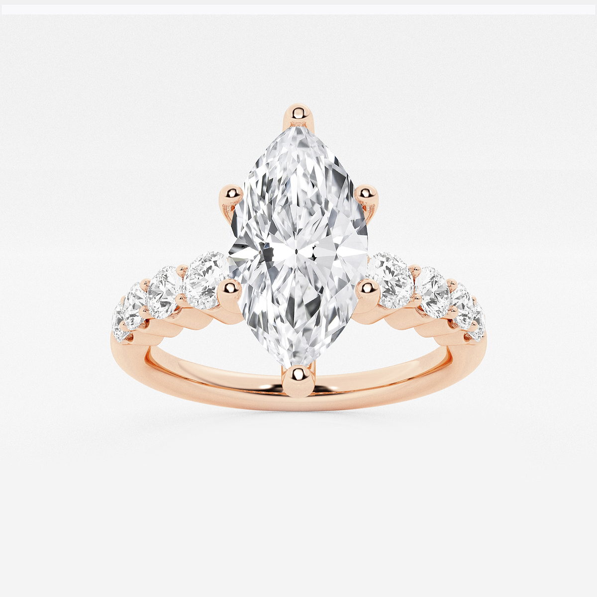 2 ctw Marquise Lab Grown Diamond Graduated Engagement Ring