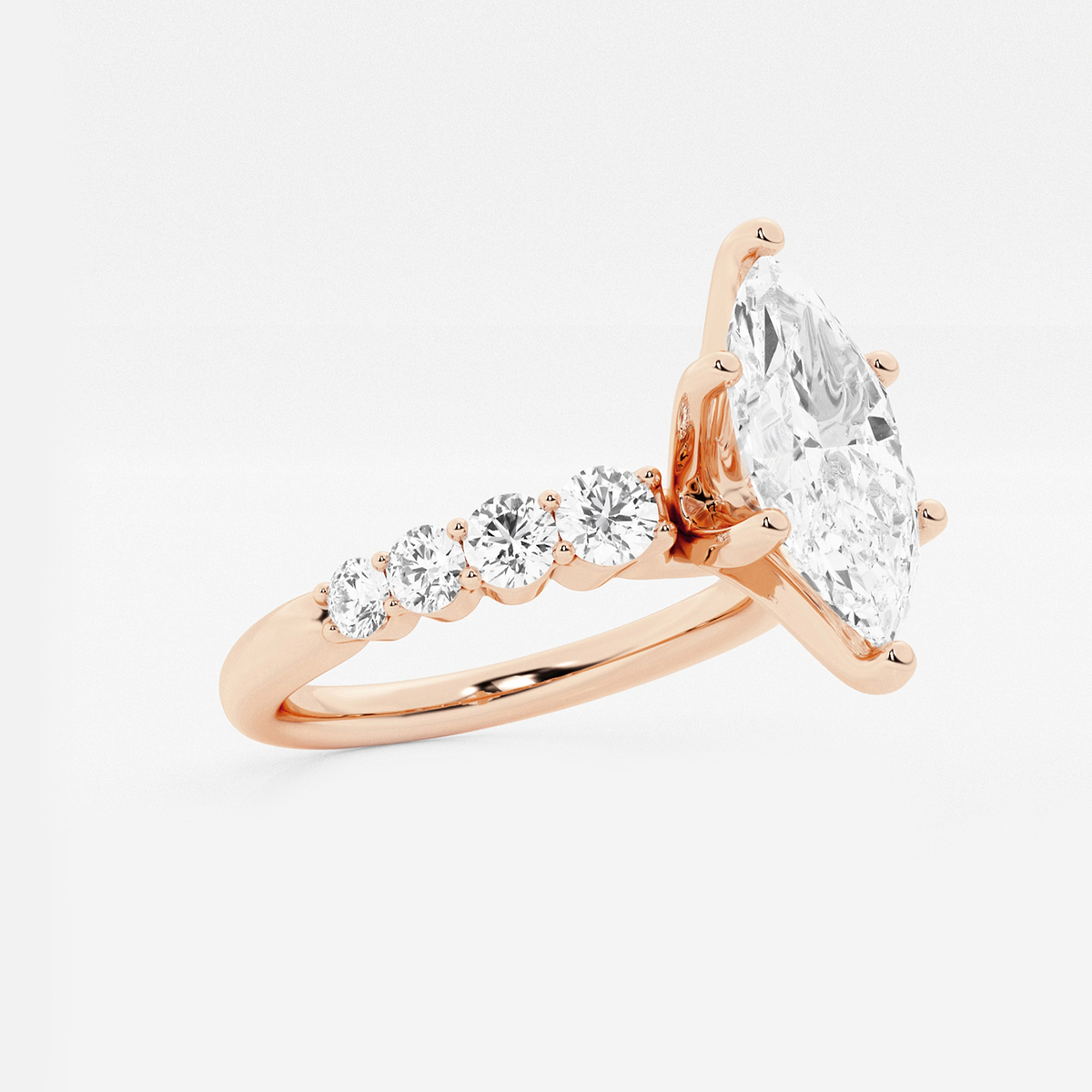 Additional Image 1 for  2 ctw Marquise Lab Grown Diamond Graduated Engagement Ring