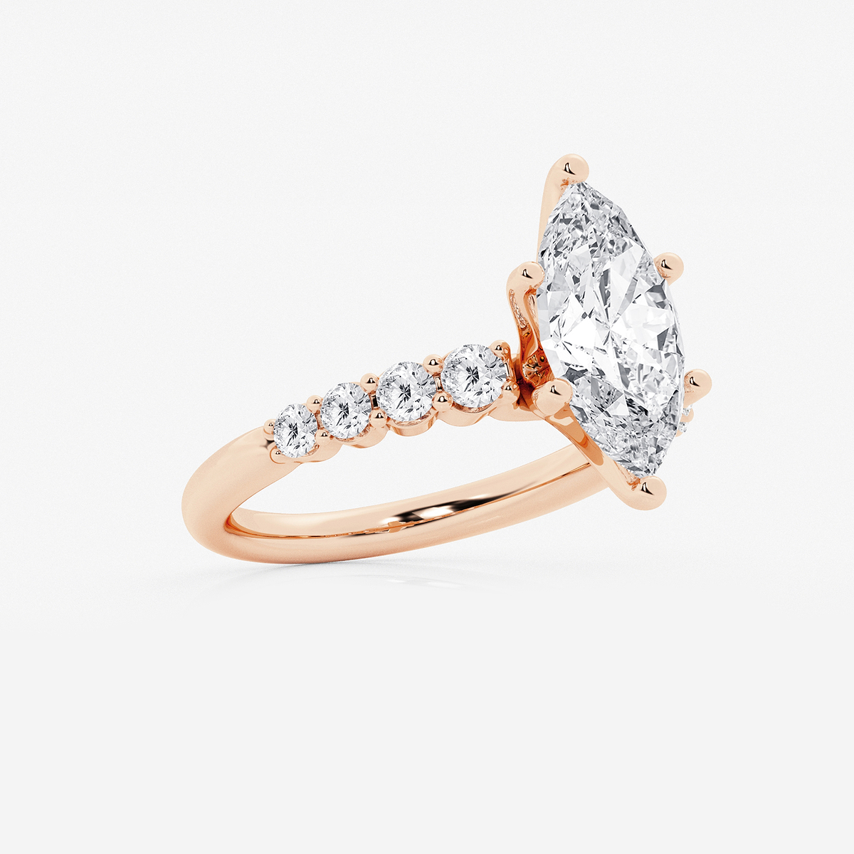 Additional Image 1 for  3 ctw Marquise Lab Grown Diamond Graduated Engagement Ring