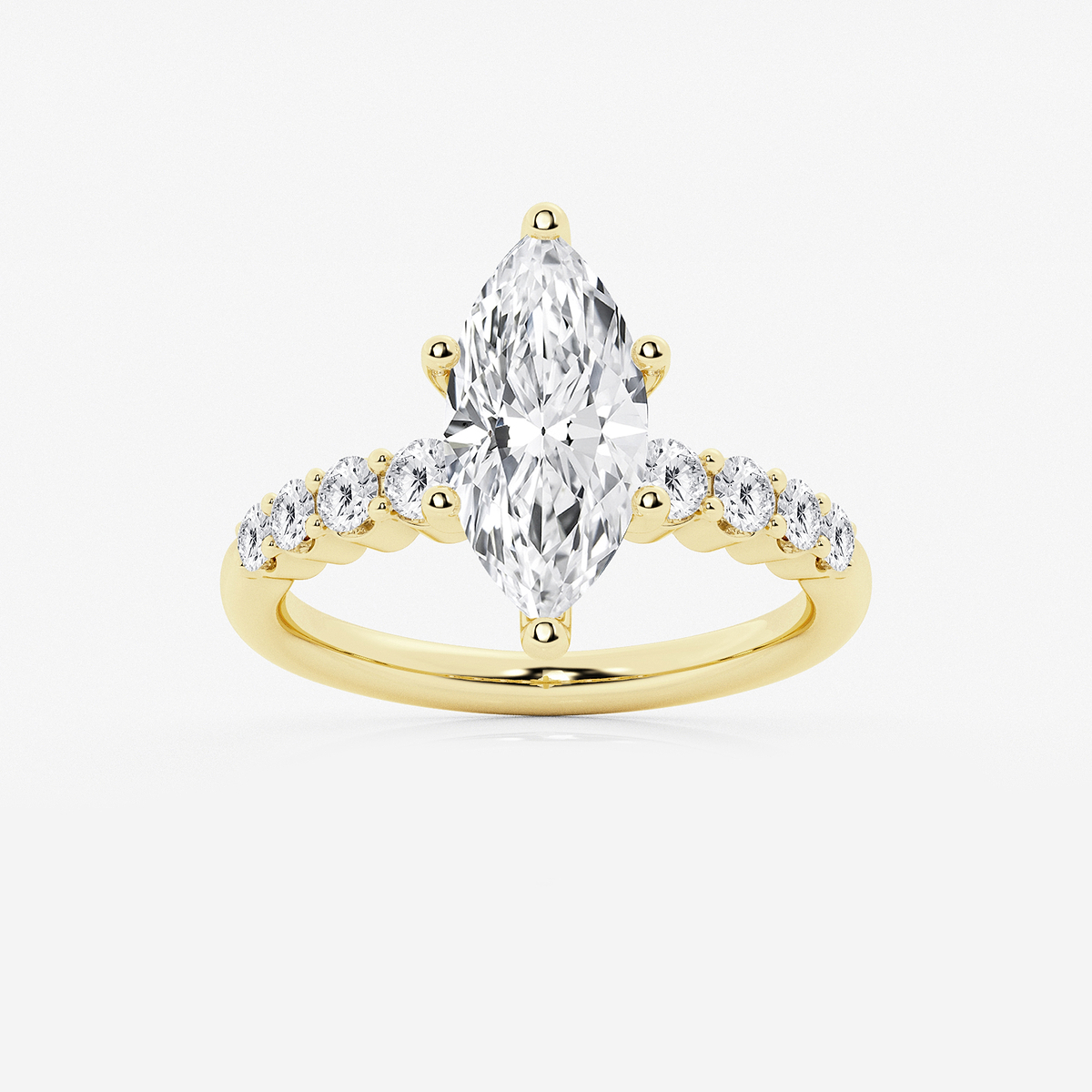 3 ctw Marquise Lab Grown Diamond Graduated Engagement Ring