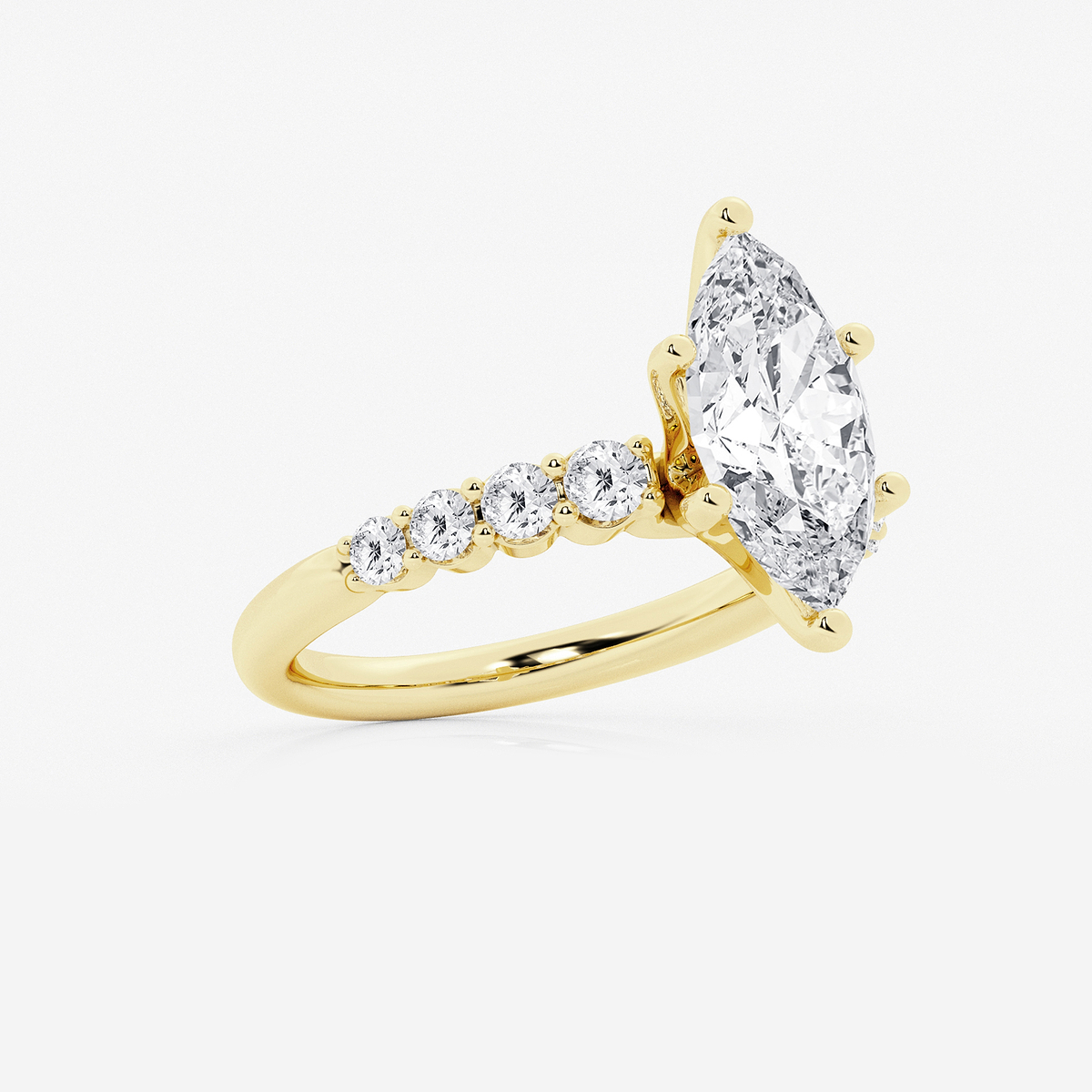 Additional Image 1 for  3 ctw Marquise Lab Grown Diamond Graduated Engagement Ring