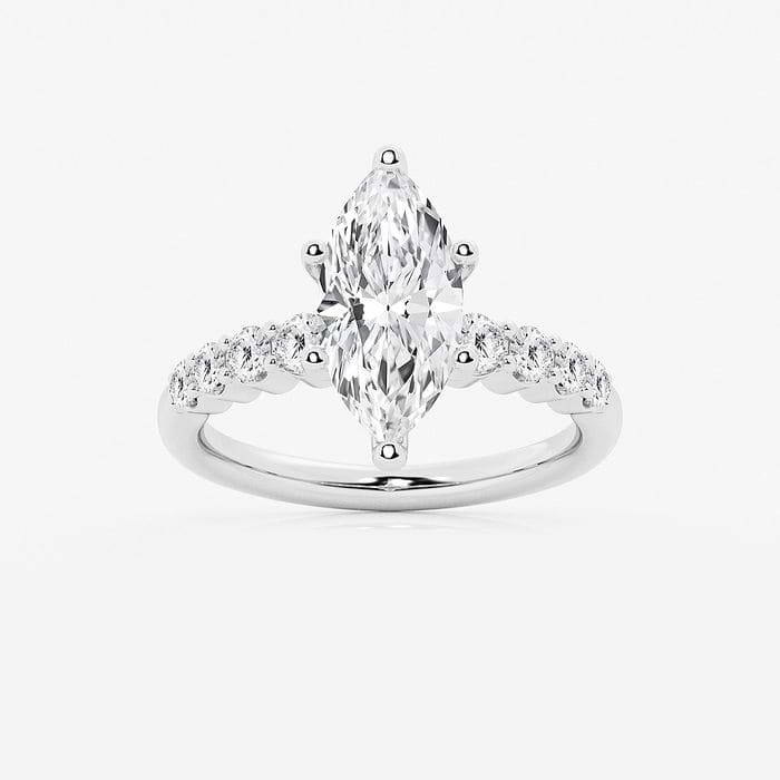 3 ctw Marquise Lab Grown Diamond Graduated Engagement Ring