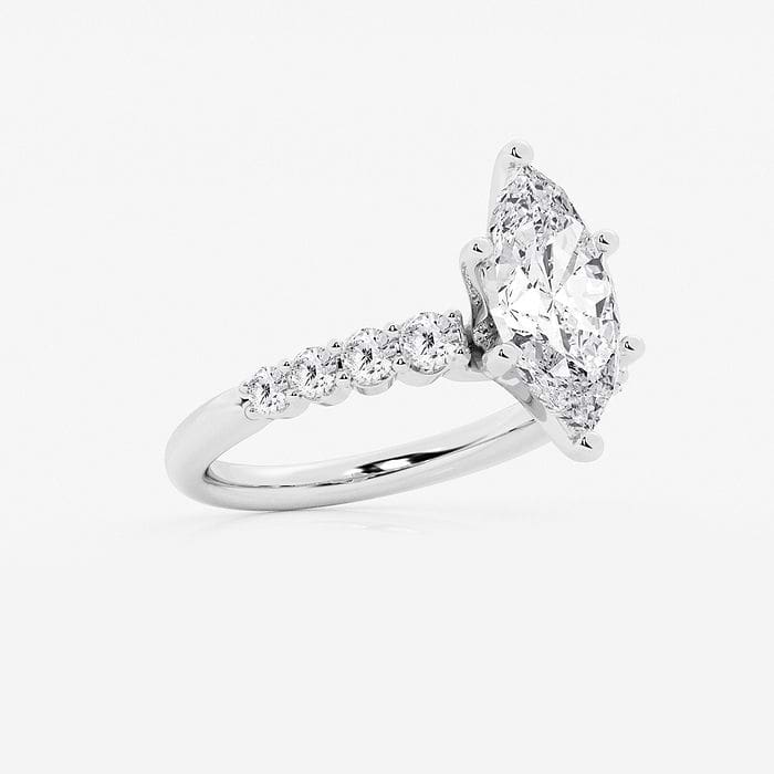 3 ctw Marquise Lab Grown Diamond Graduated Engagement Ring