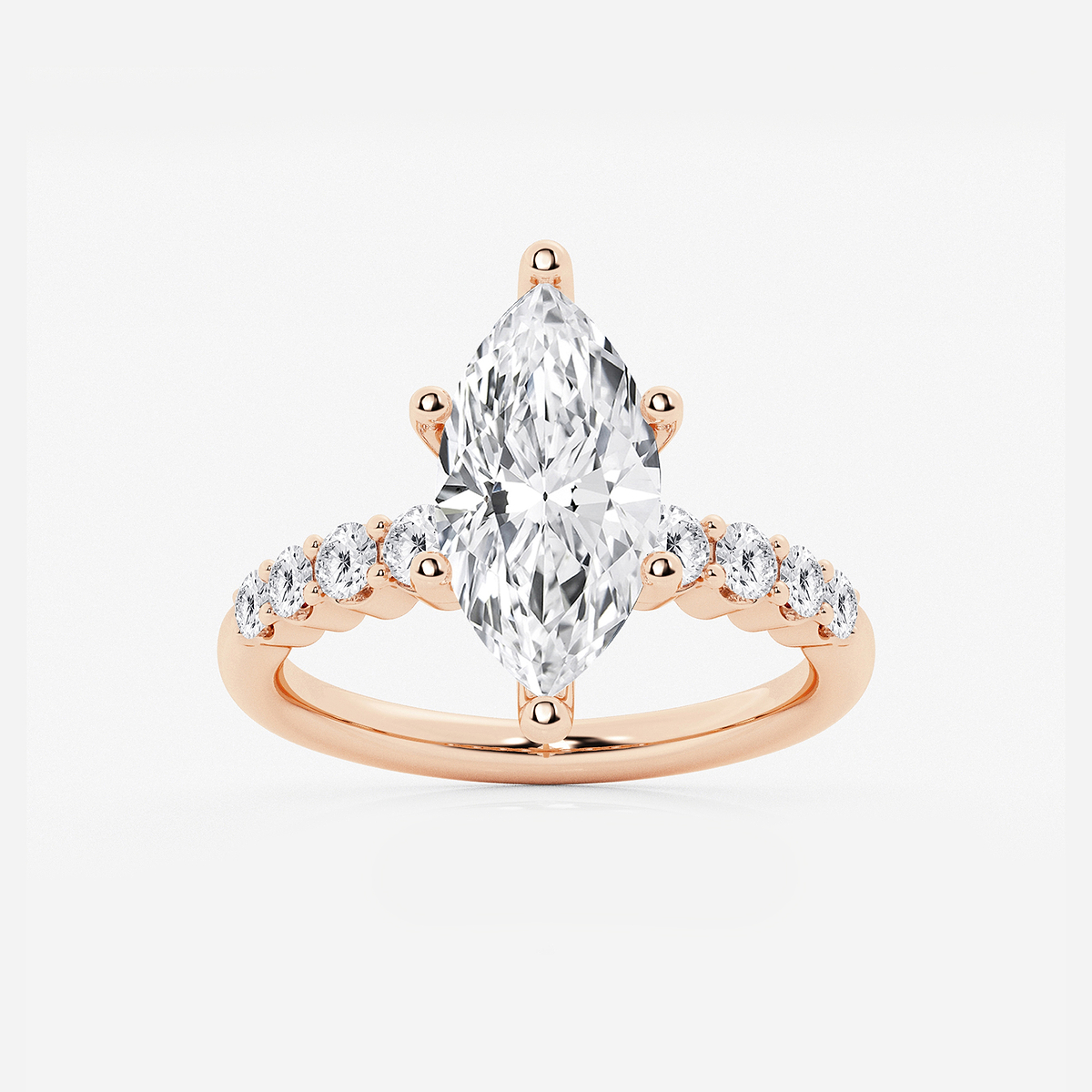 4 1/6 ctw Marquise Lab Grown Diamond Graduated Engagement Ring