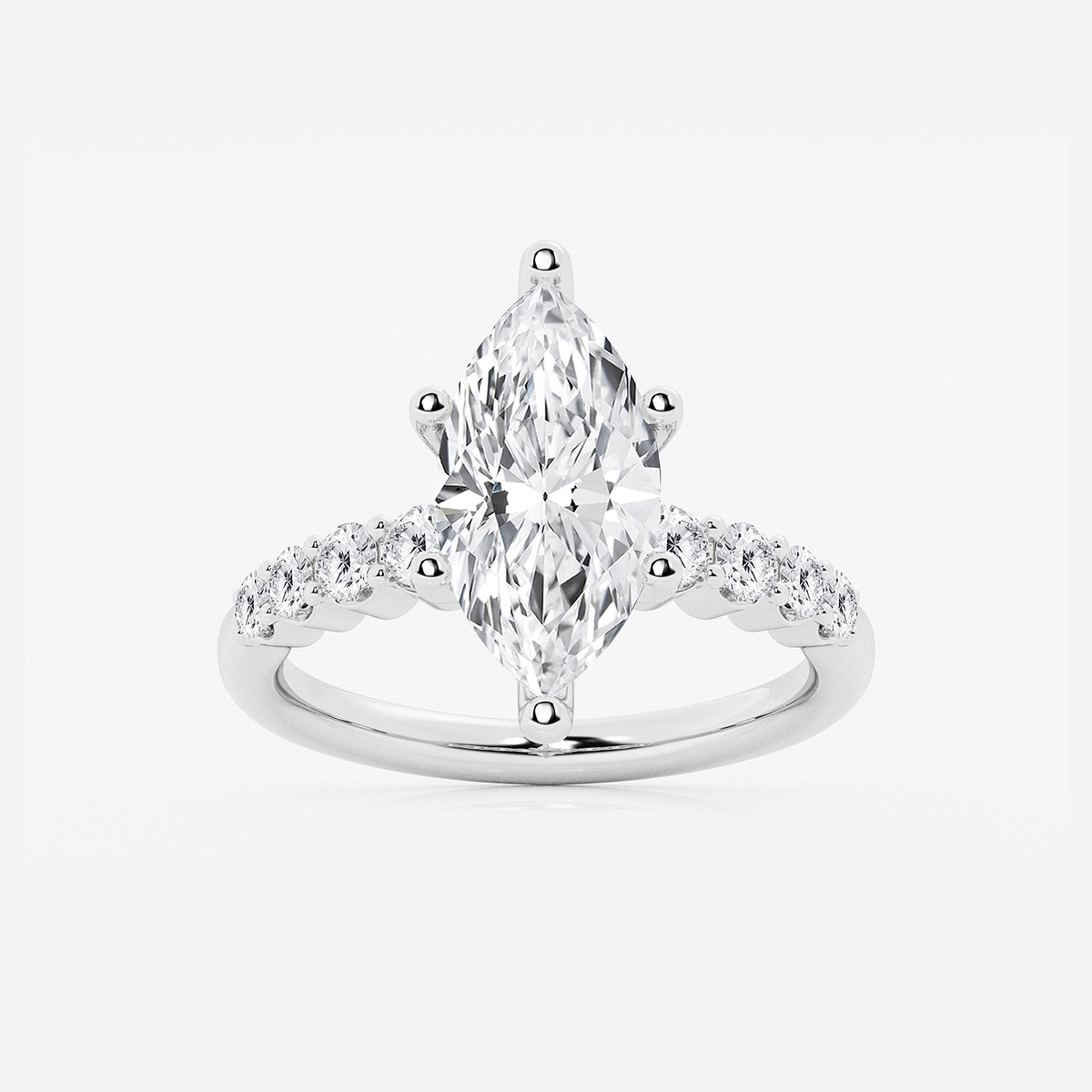 5 2/3 ctw Marquise Lab Grown Diamond Graduated Engagement Ring