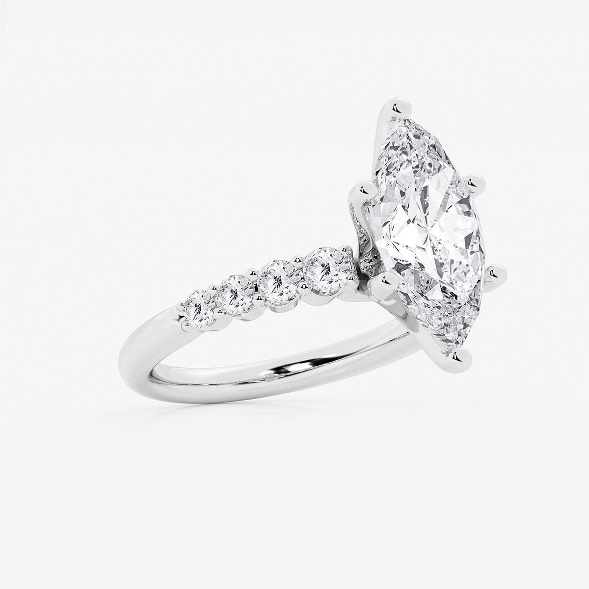 Additional Image 1 for  5 2/3 ctw Marquise Lab Grown Diamond Graduated Engagement Ring