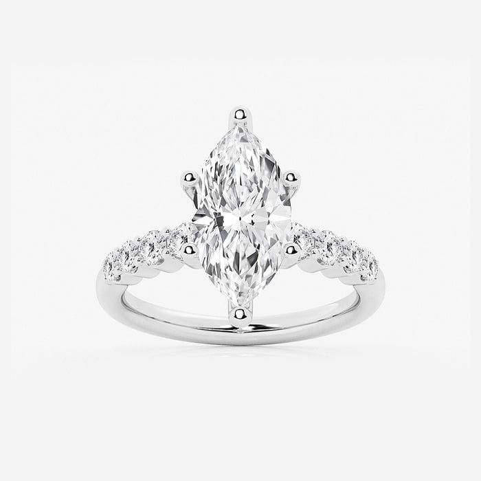 3 1/2 ctw Marquise Lab Grown Diamond Graduated Engagement Ring