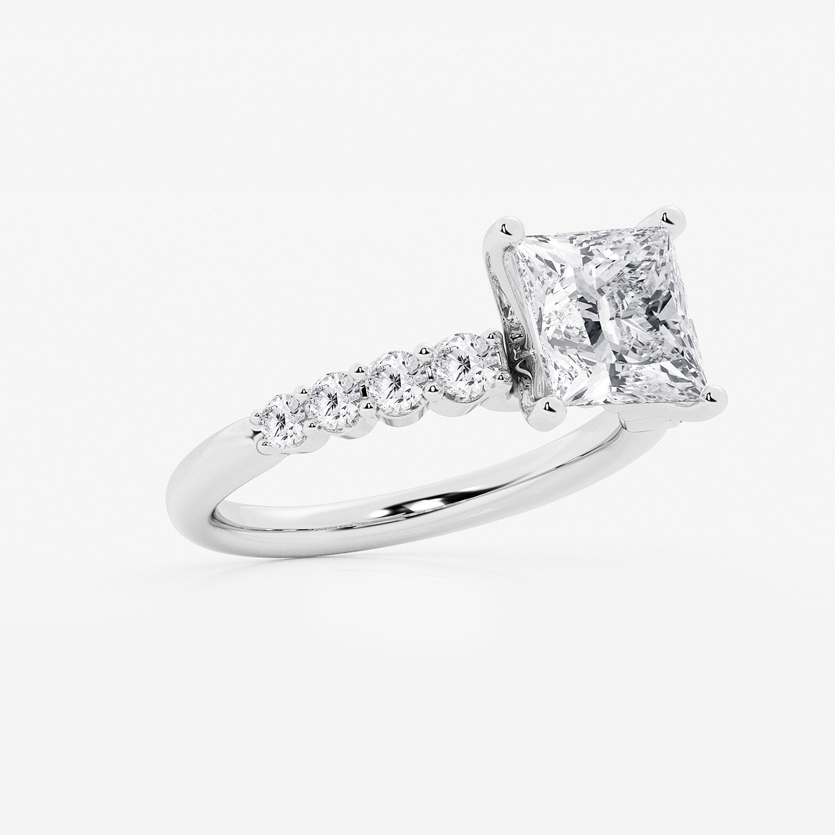 Additional Image 1 for  3 ctw Princess Lab Grown Diamond Graduated Engagement Ring