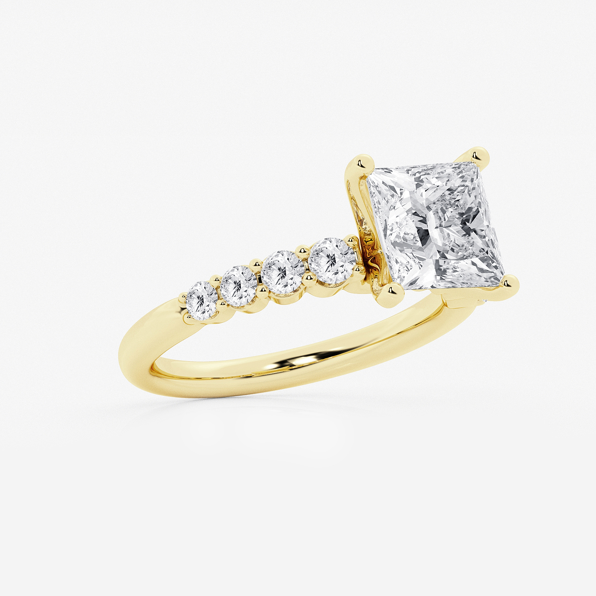 Additional Image 1 for  3 ctw Princess Lab Grown Diamond Graduated Engagement Ring
