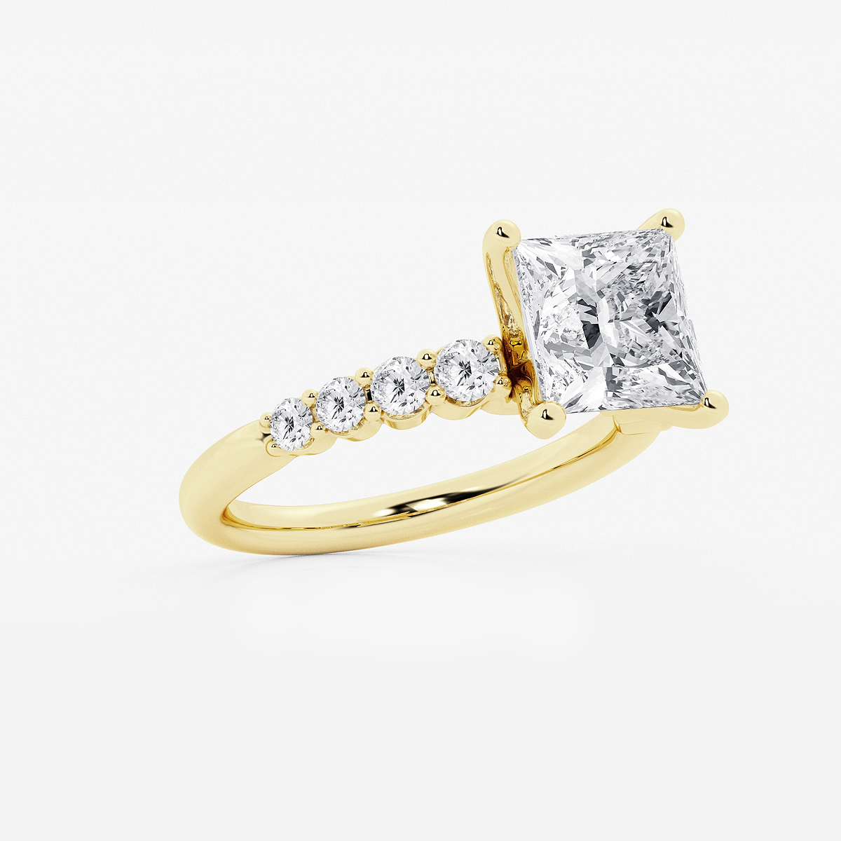Additional Image 1 for  4 2/3 ctw Princess Lab Grown Diamond Graduated Engagement Ring
