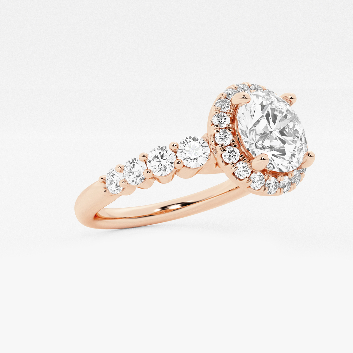 Additional Image 1 for  2 1/4 ctw Round Lab Grown Diamond Graduated Halo Engagement Ring