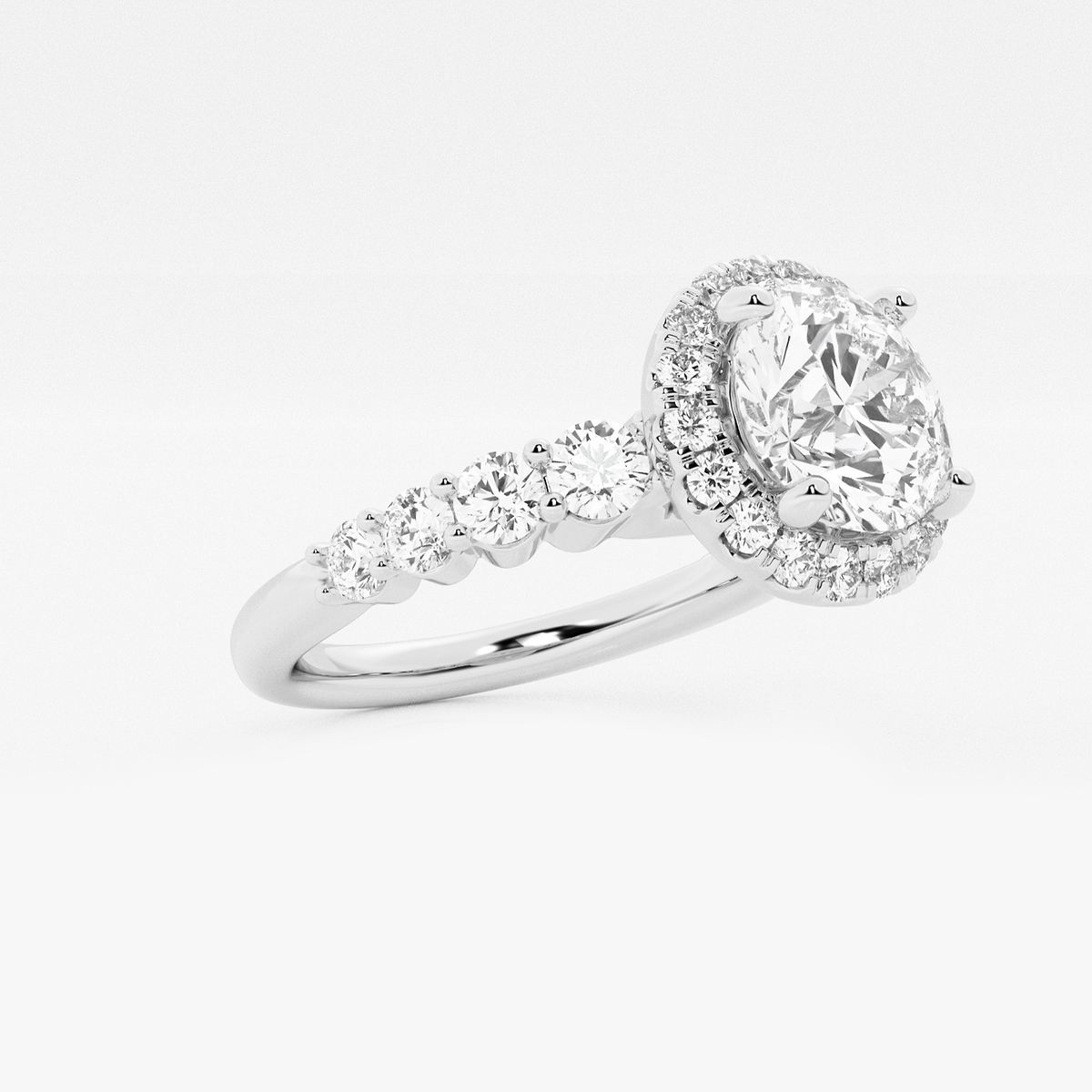 Additional Image 1 for  2 7/8 ctw Round Lab Grown Diamond Graduated Halo Engagement Ring