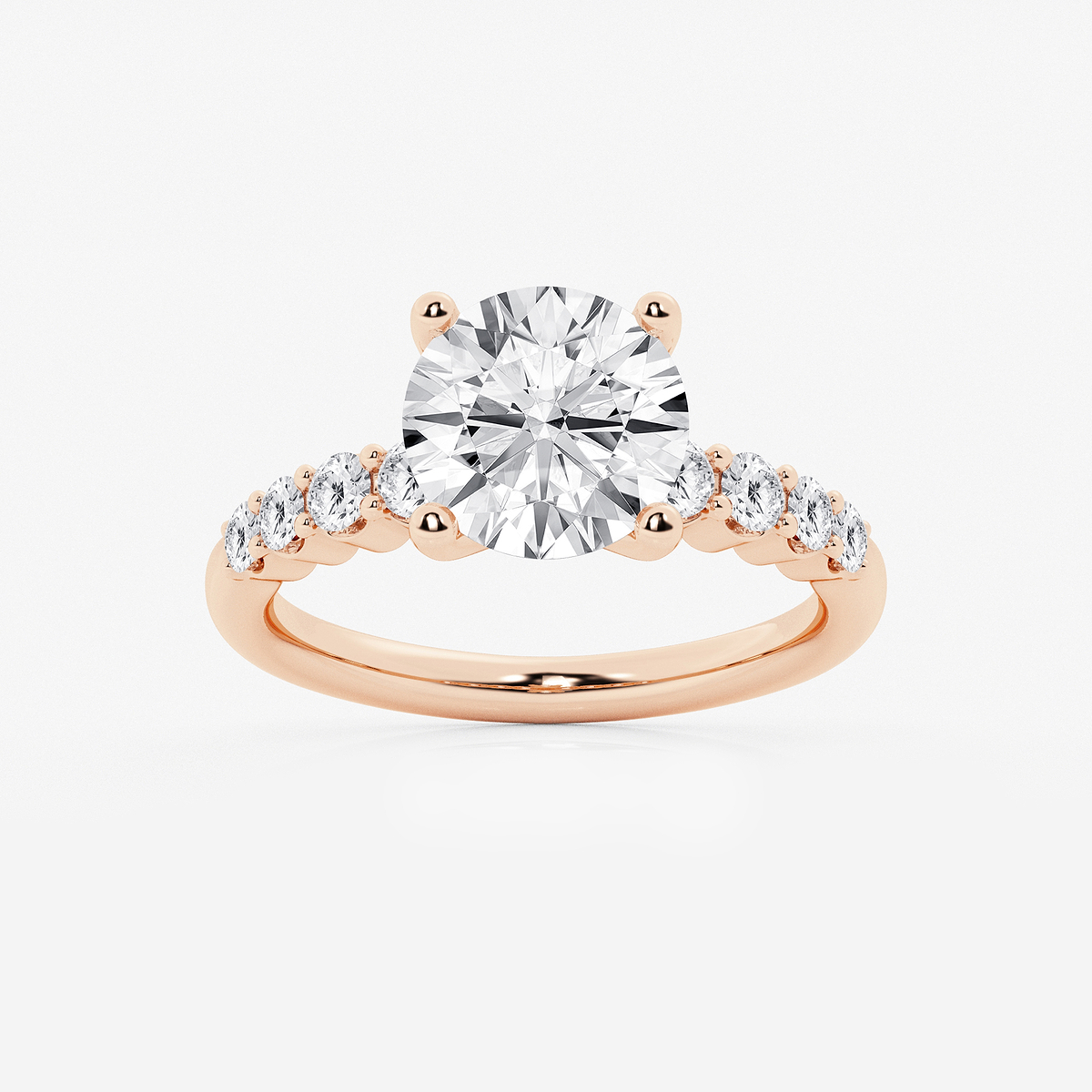 4 2/3 ctw Round Lab Grown Diamond Graduated Engagement Ring