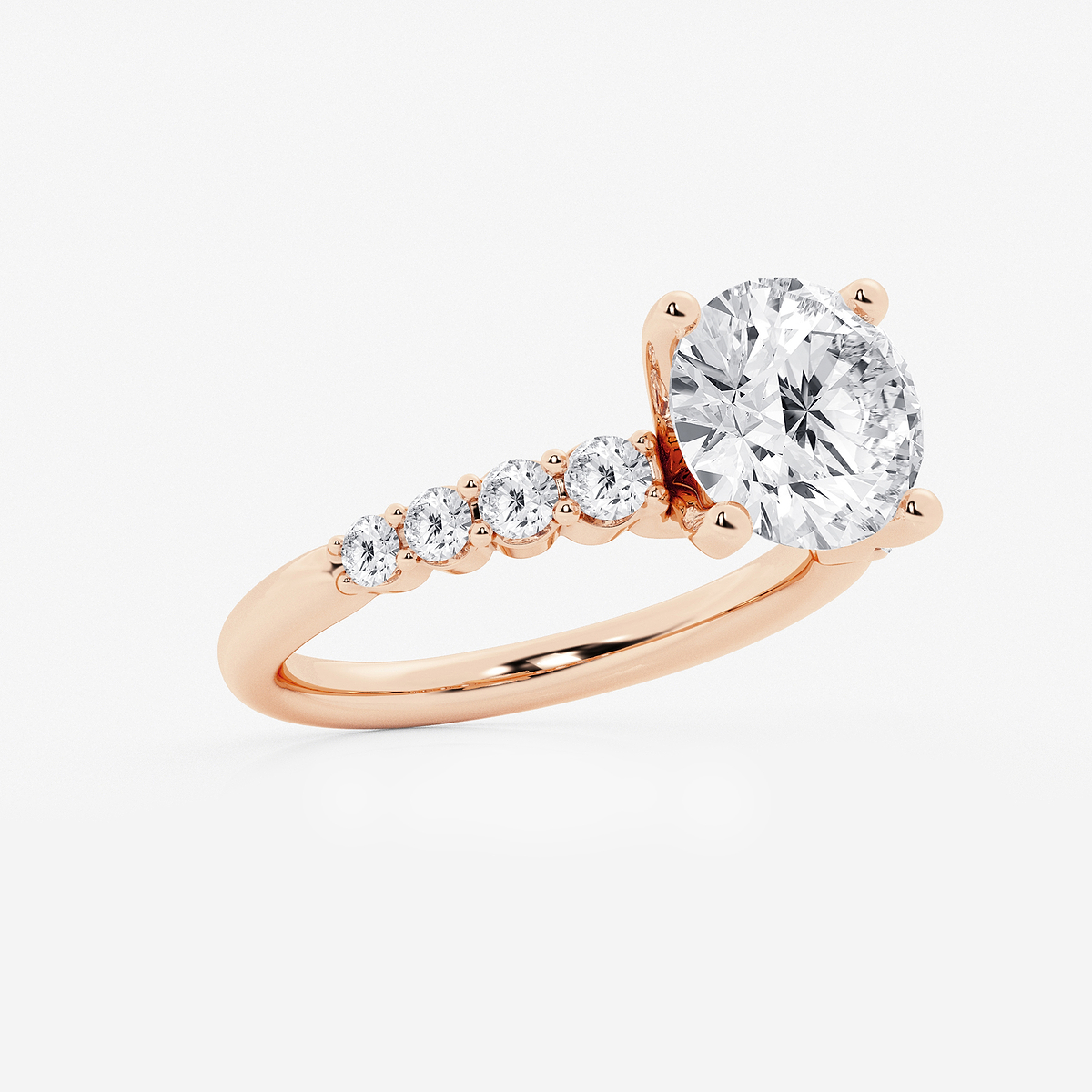 Additional Image 1 for  4 2/3 ctw Round Lab Grown Diamond Graduated Engagement Ring