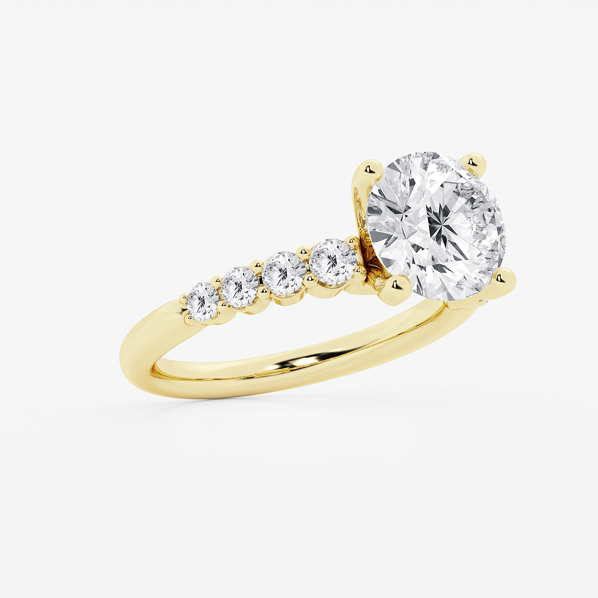 Additional Image 1 for  5 2/3 ctw Round Lab Grown Diamond Graduated Engagement Ring