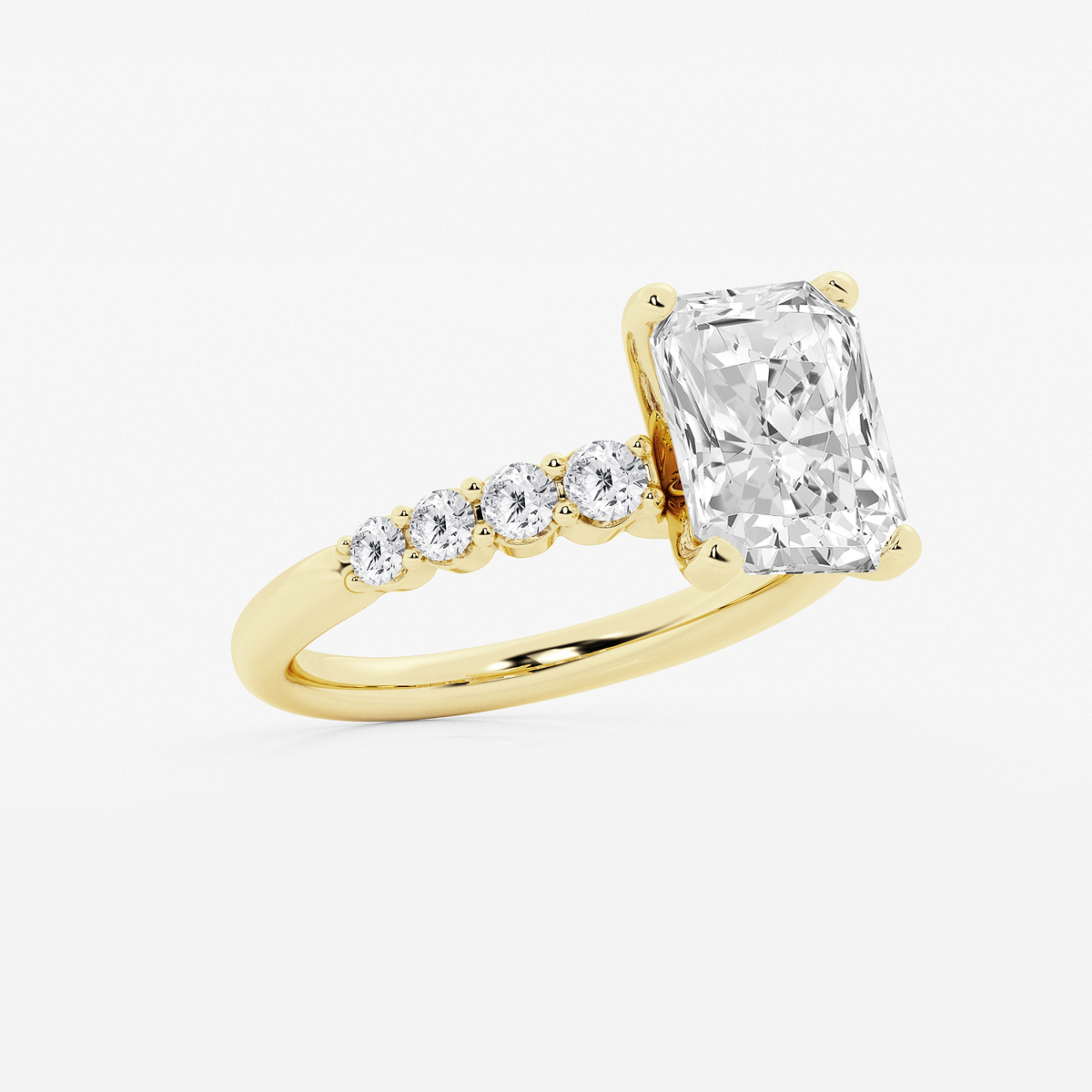 Additional Image 1 for  5 2/3 ctw Radiant Lab Grown Diamond Graduated Engagement Ring