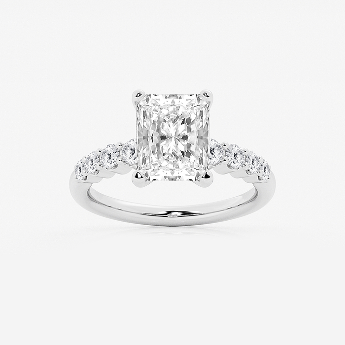 Amelia - 3 1/2 ctw Radiant Lab Grown Diamond Graduated Engagement Ring