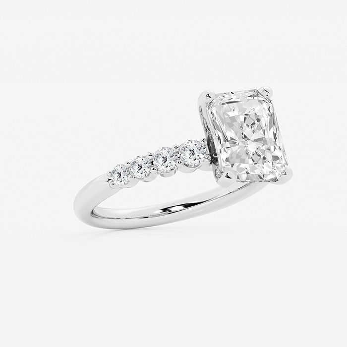 Amelia - 3 1/2 ctw Radiant Lab Grown Diamond Graduated Engagement Ring