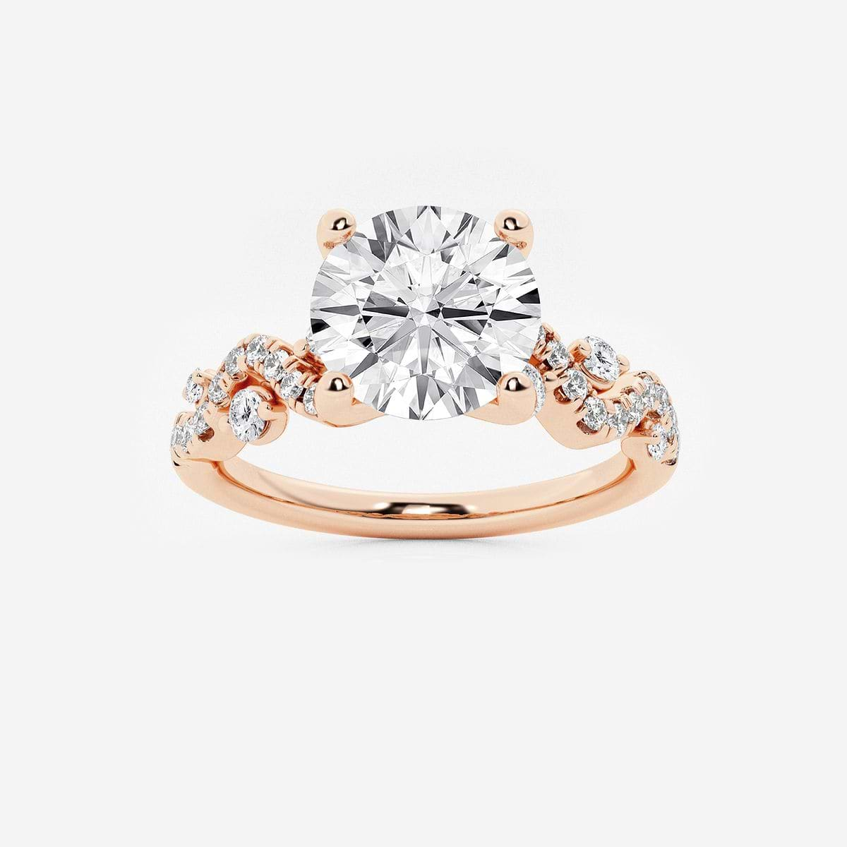 Rose Gold Round deals Diamond Ring Size 8