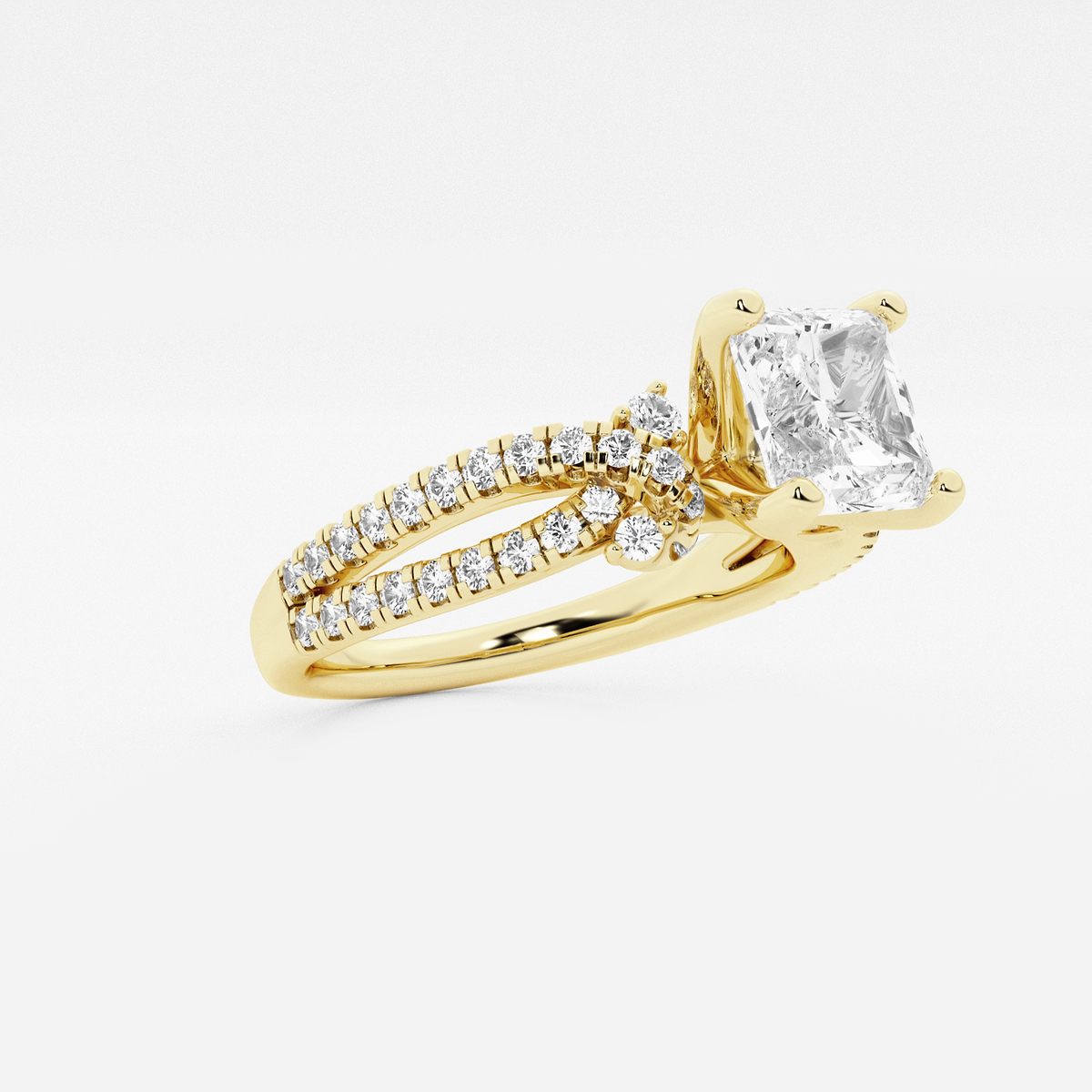 Additional Image 1 for  1 1/2 ctw Asscher Lab Grown Diamond Petite Bow Engagement Ring