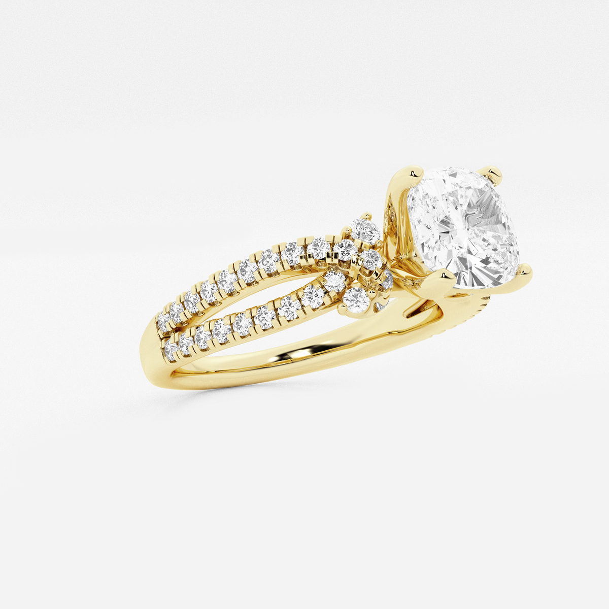 Additional Image 1 for  1 1/2 ctw Cushion Lab Grown Diamond Petite Bow Engagement Ring