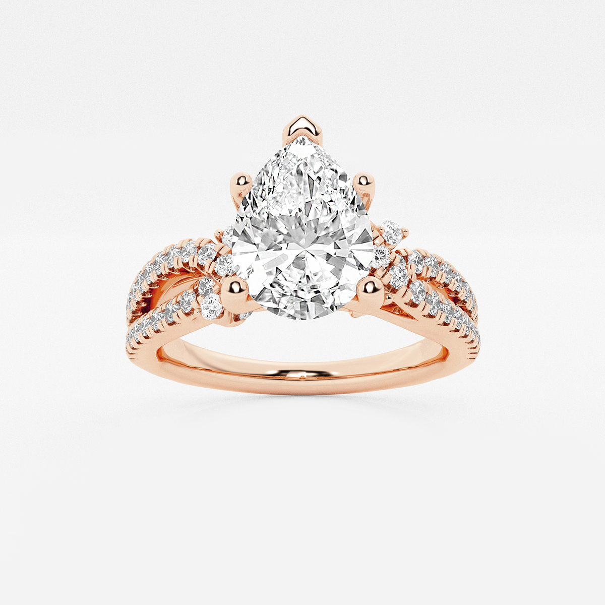 2 1/2 ctw Pear Lab Grown Diamond Petite Bow Engagement Ring