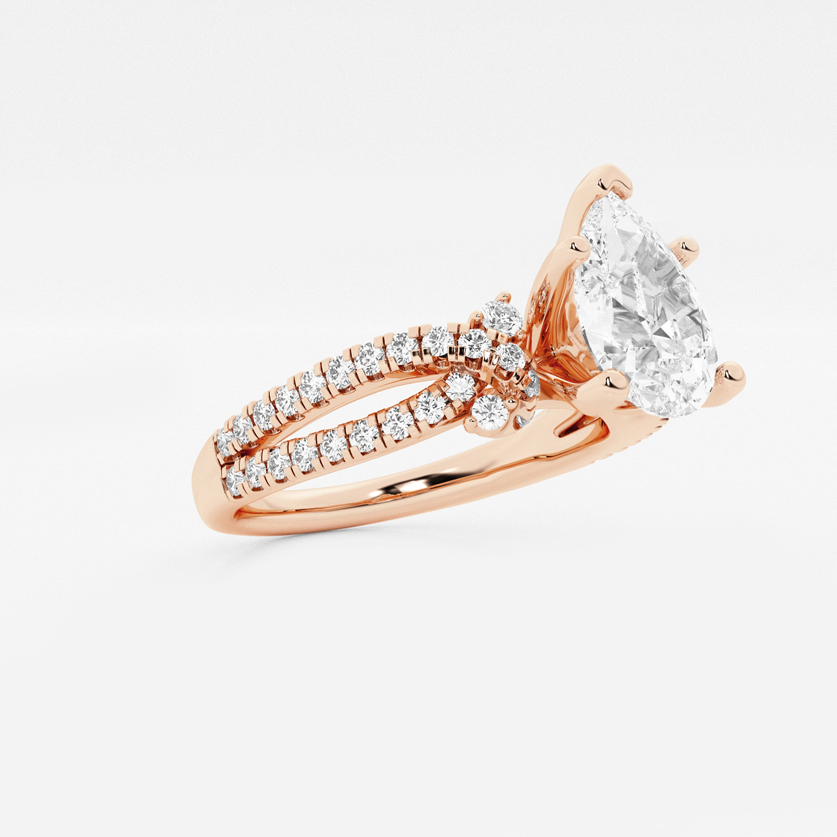 Additional Image 1 for  2 1/2 ctw Pear Lab Grown Diamond Petite Bow Engagement Ring