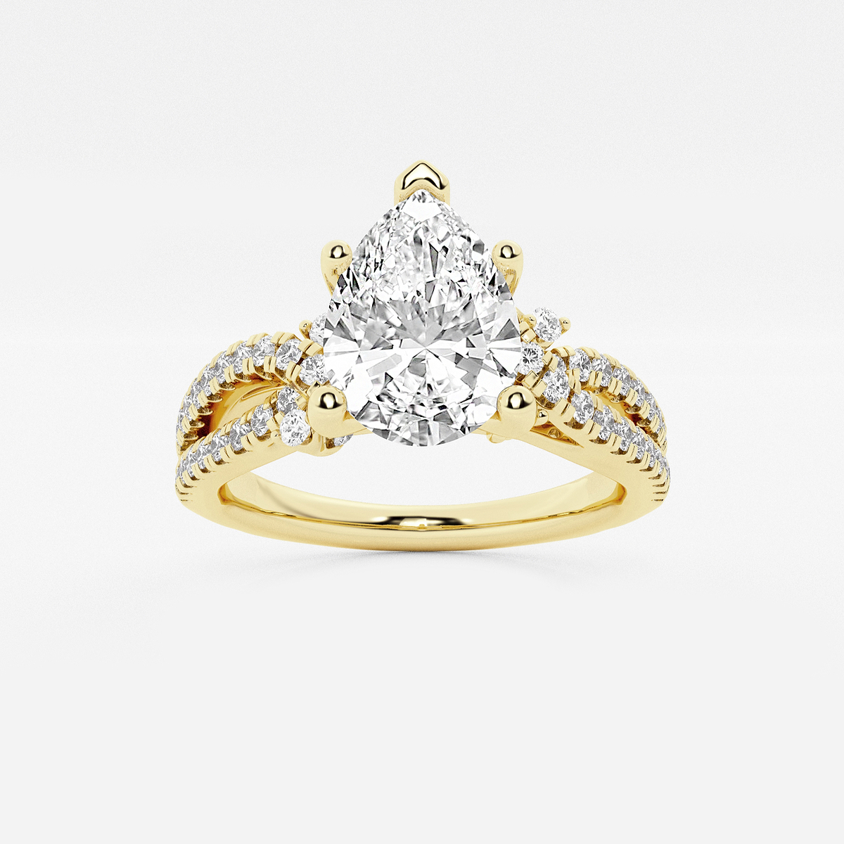 2 1/2 ctw Pear Lab Grown Diamond Petite Bow Engagement Ring