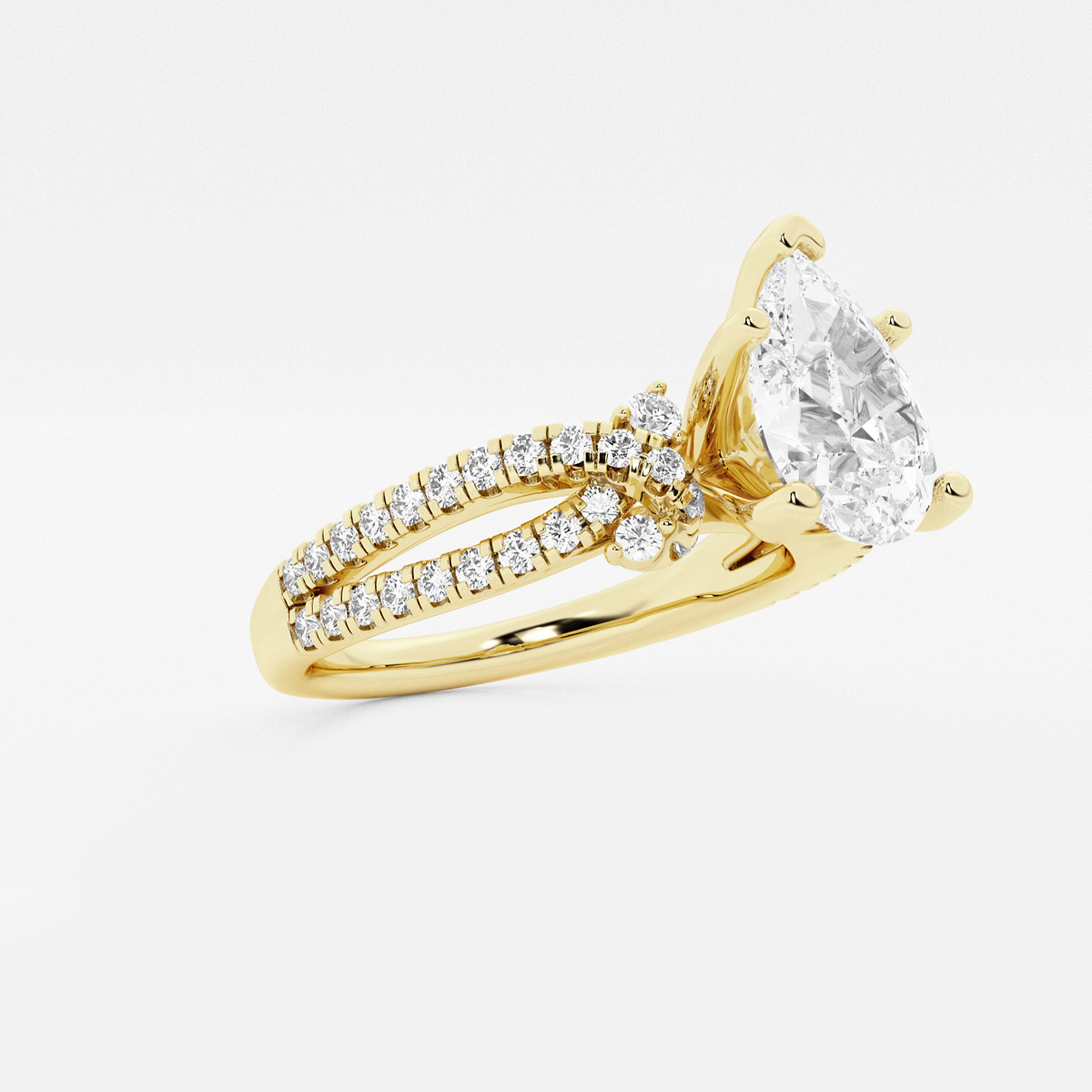 Additional Image 1 for  2 1/2 ctw Pear Lab Grown Diamond Petite Bow Engagement Ring