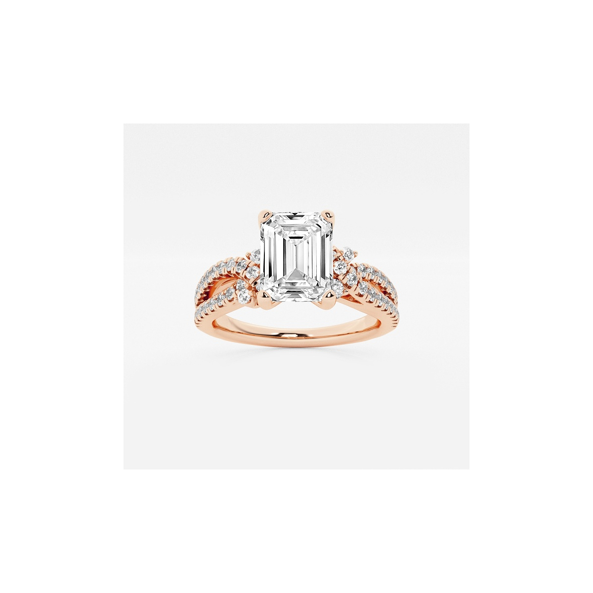 2 1/2 ctw Emerald Lab Grown Diamond Petite Bow Engagement Ring